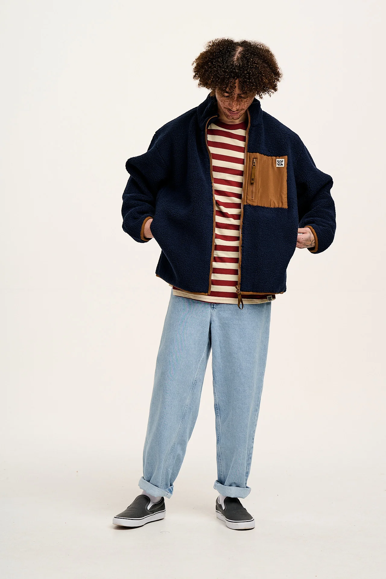 Harper - Borg Fleece Jacket in Varsity Blue