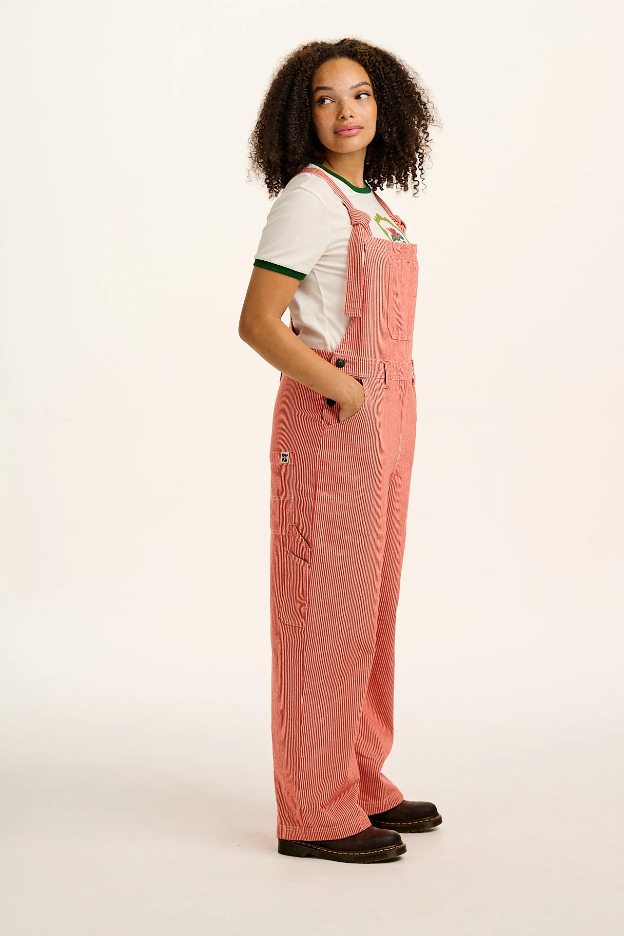 Mullen - Dungarees in Red Hickory Stripe