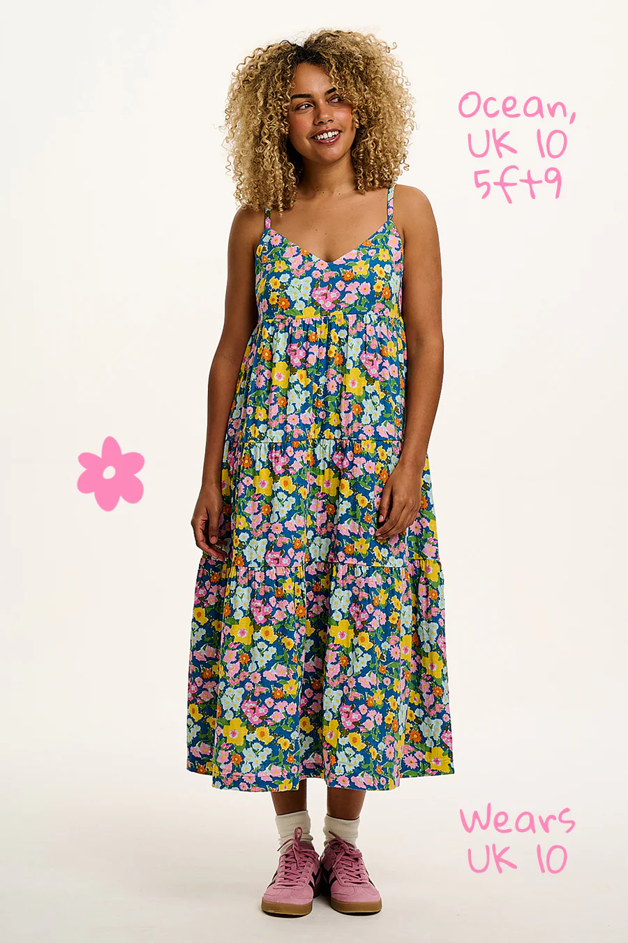 Mable - Maxi Dress in Island Blooms Scribbled Floral Print