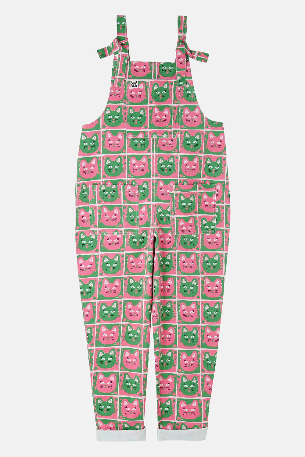 L.E Original - Cotton Dungarees in Cat Print