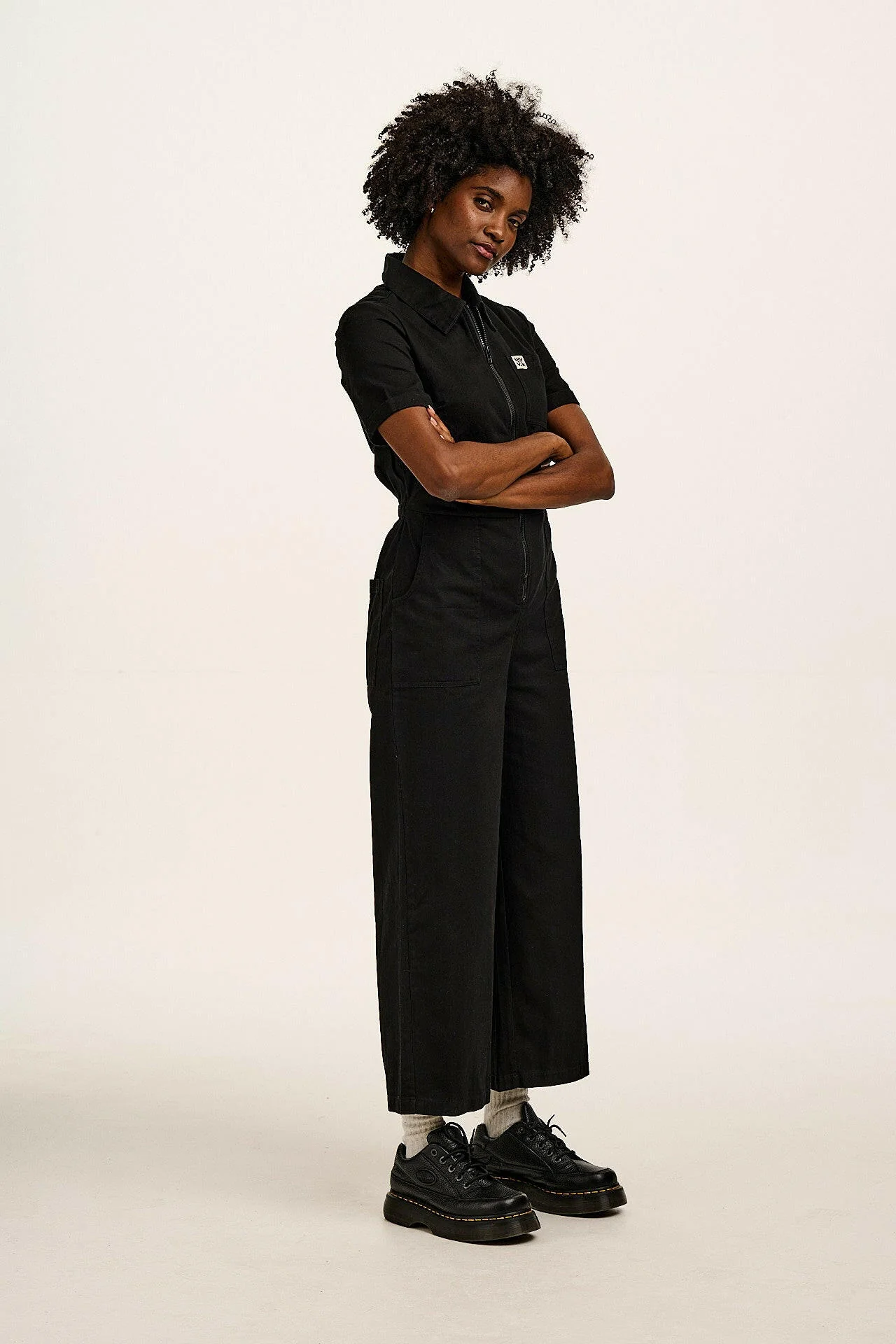 Ragan - Cotton Jumpsuit in Black