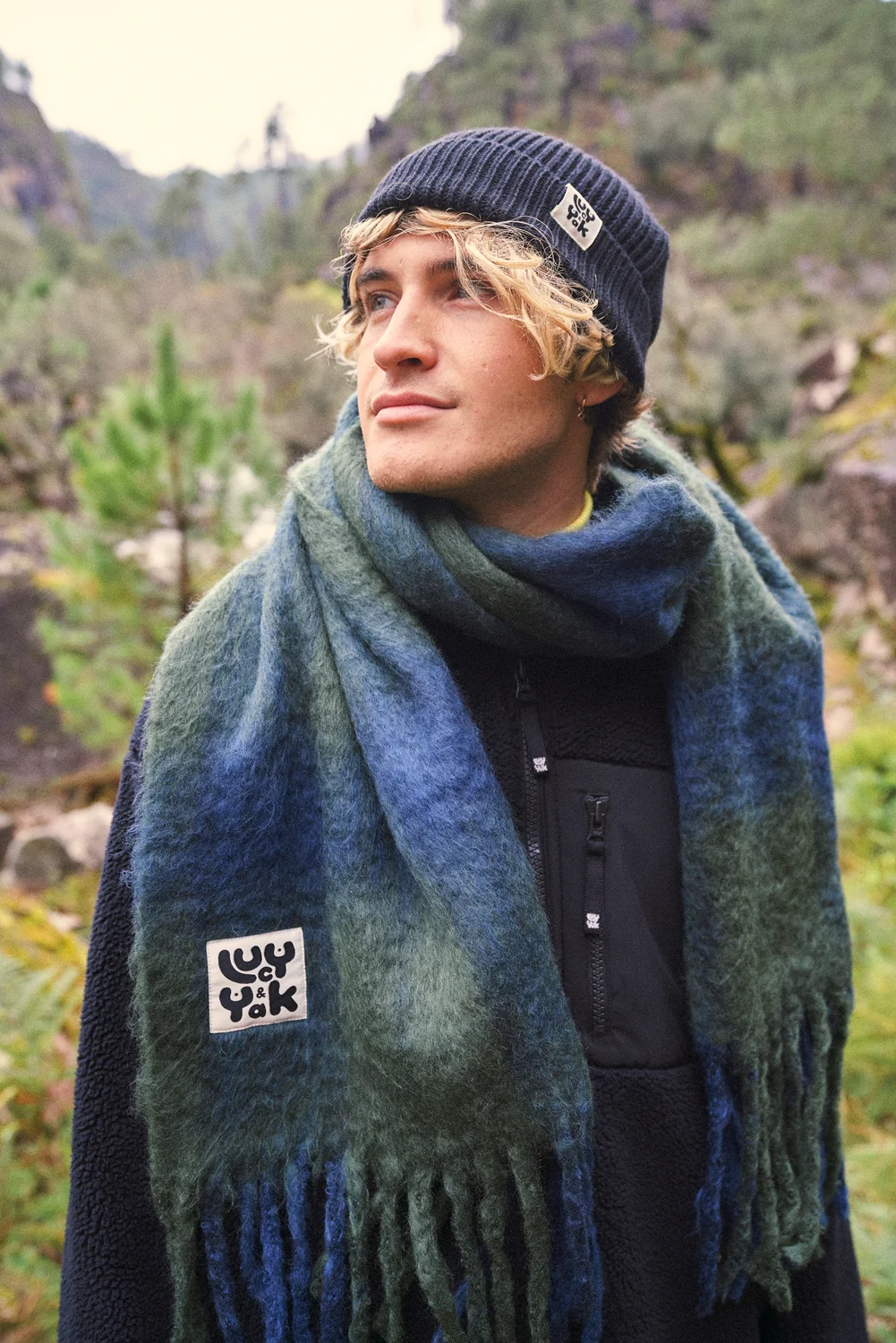 Luca - Knitted Cotton Beanie in Black