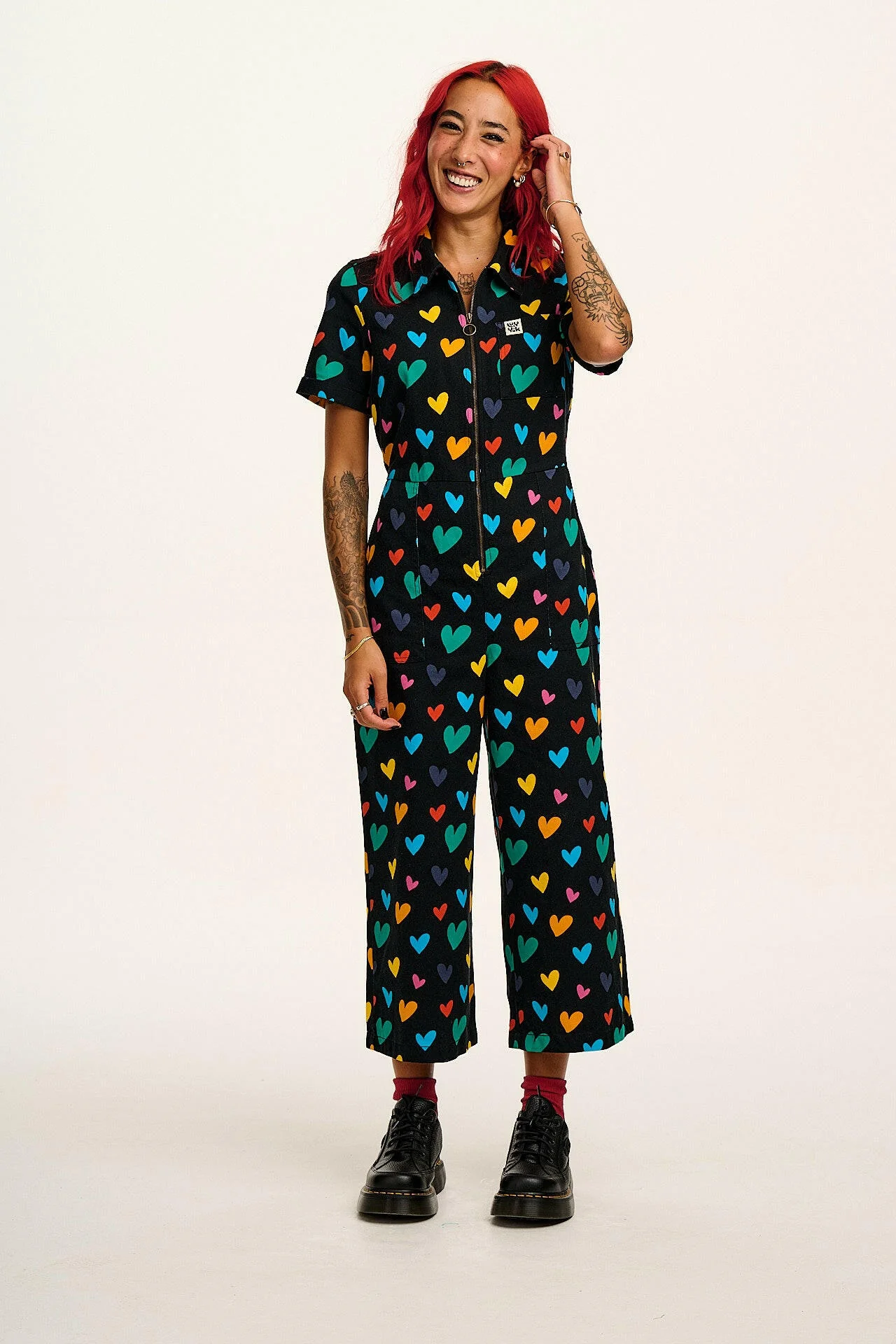 Ragan - Cotton Jumpsuit in Multi Cupid Print