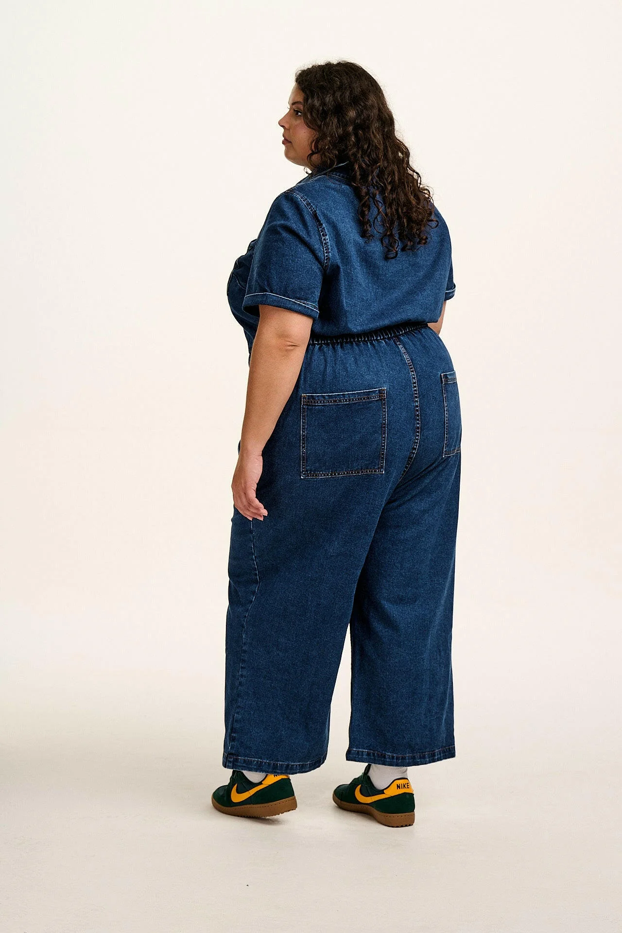 Ragan - Denim Jumpsuit in Mid Wash Blue