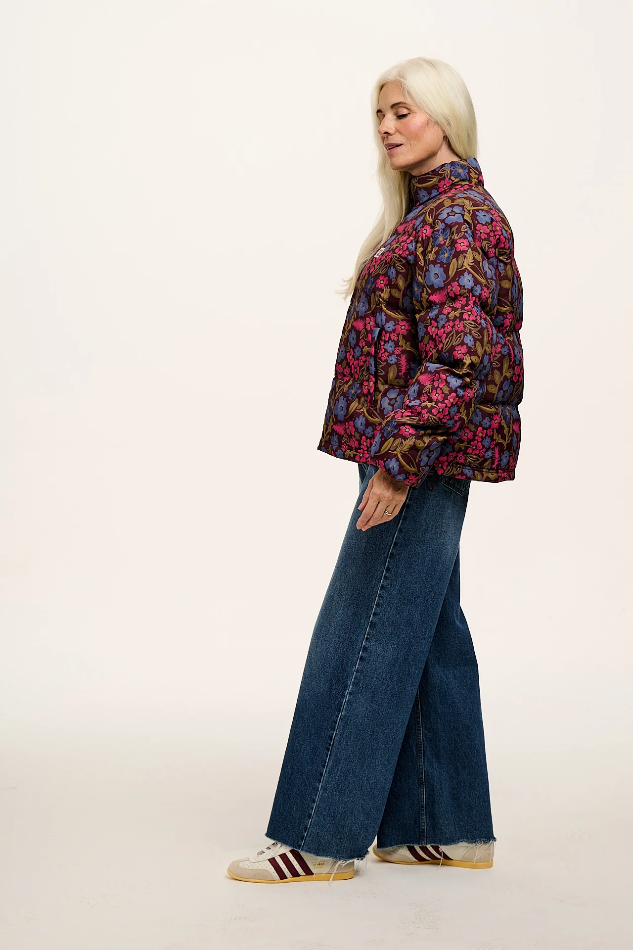 Paloma - Puffer Jacket in Grunge Ditsy Floral Print