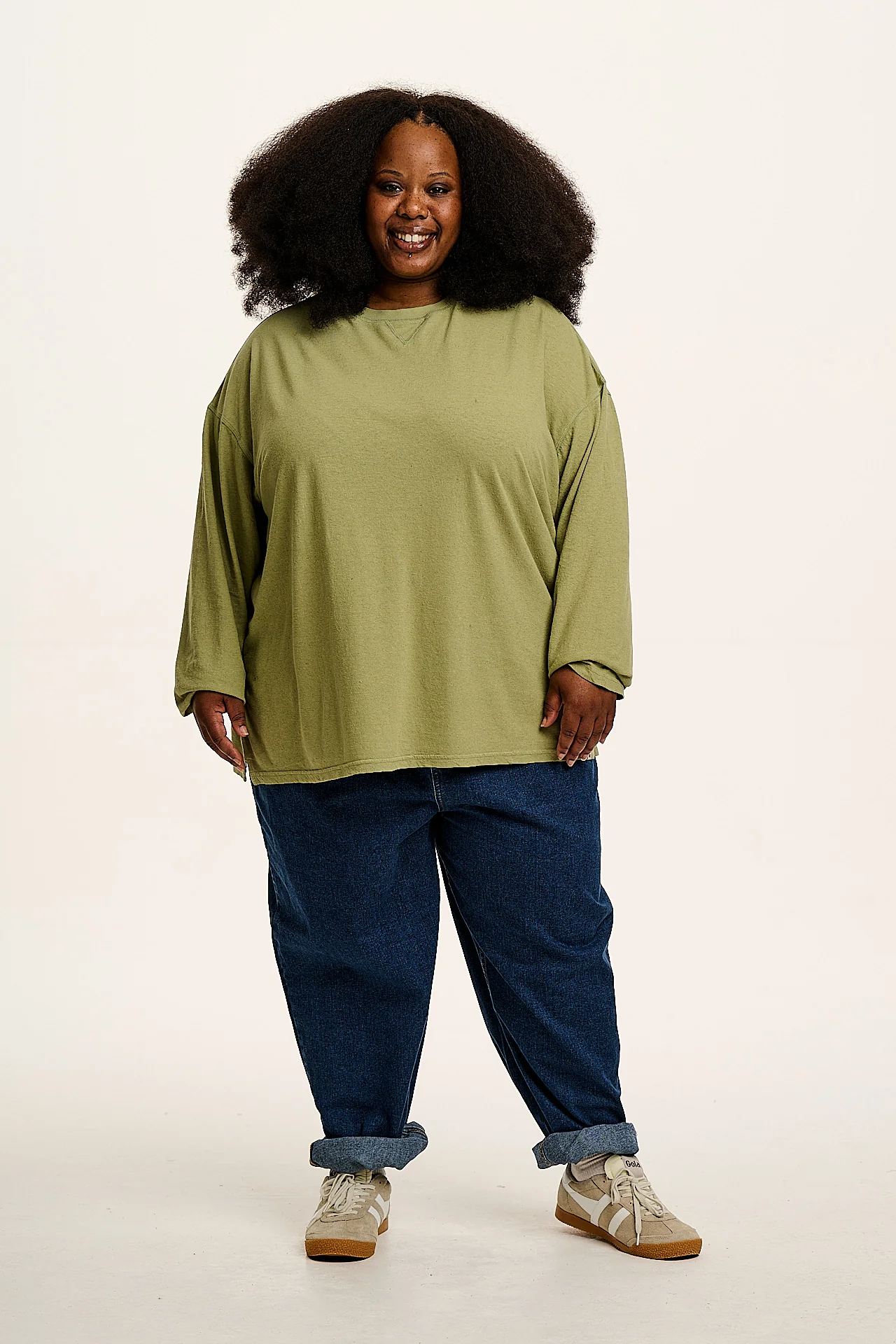 Murat - Long Sleeve Lightweight Cotton & Hemp Tee in Sage Green