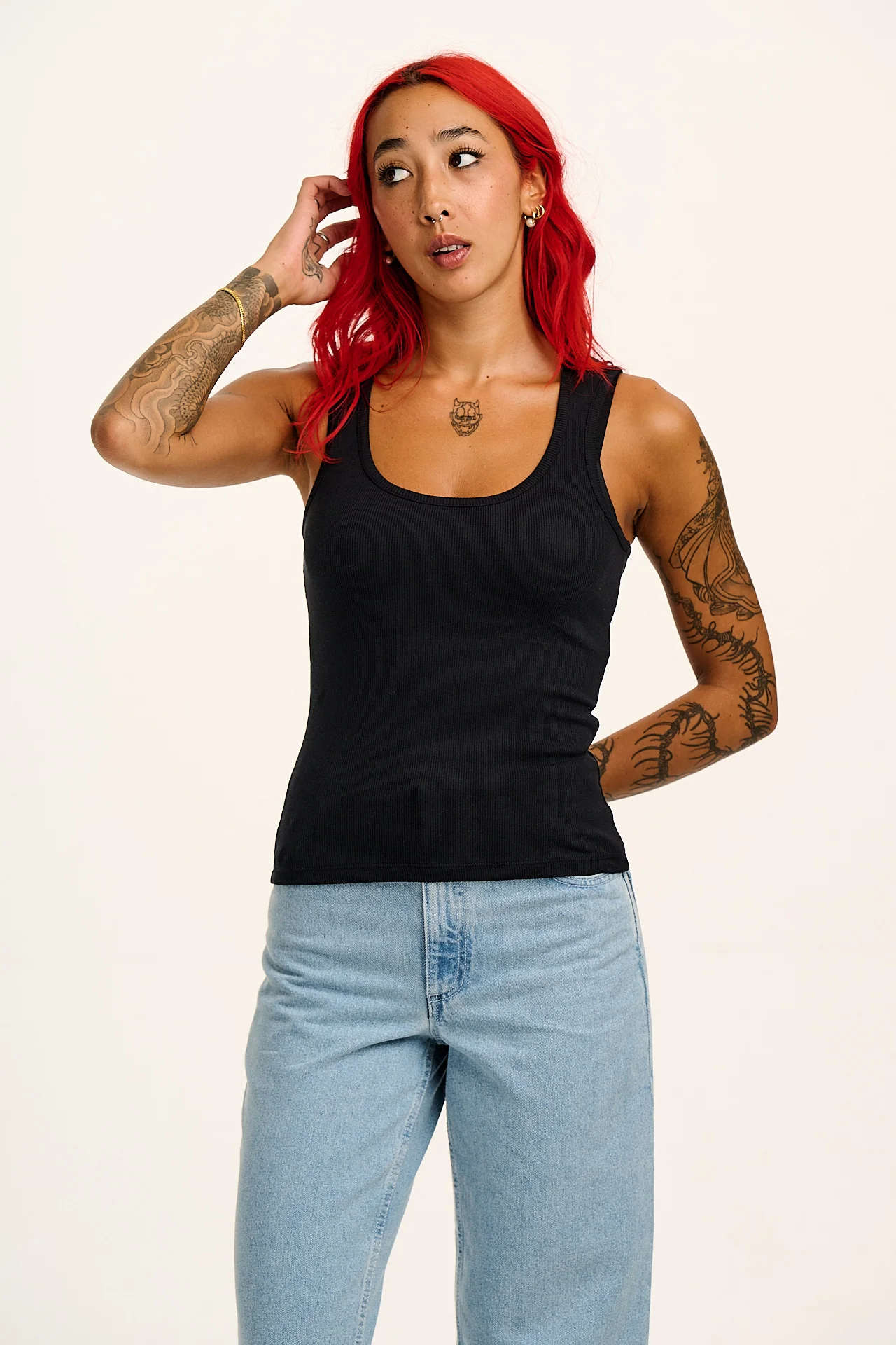 Romy - Ribbed Vest in Black