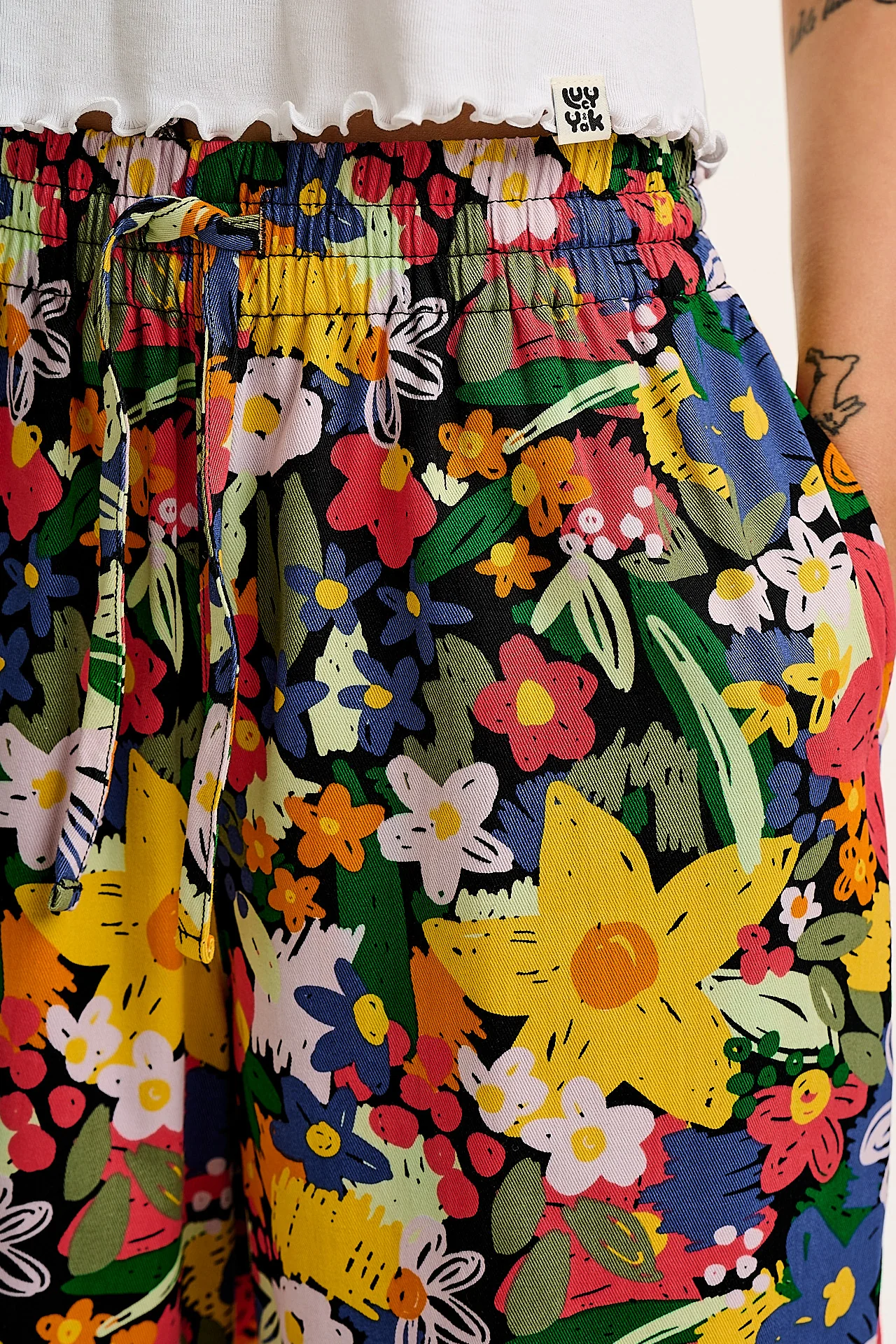 Chuck - Wide Leg Cotton Trousers in Eloise Floral Print