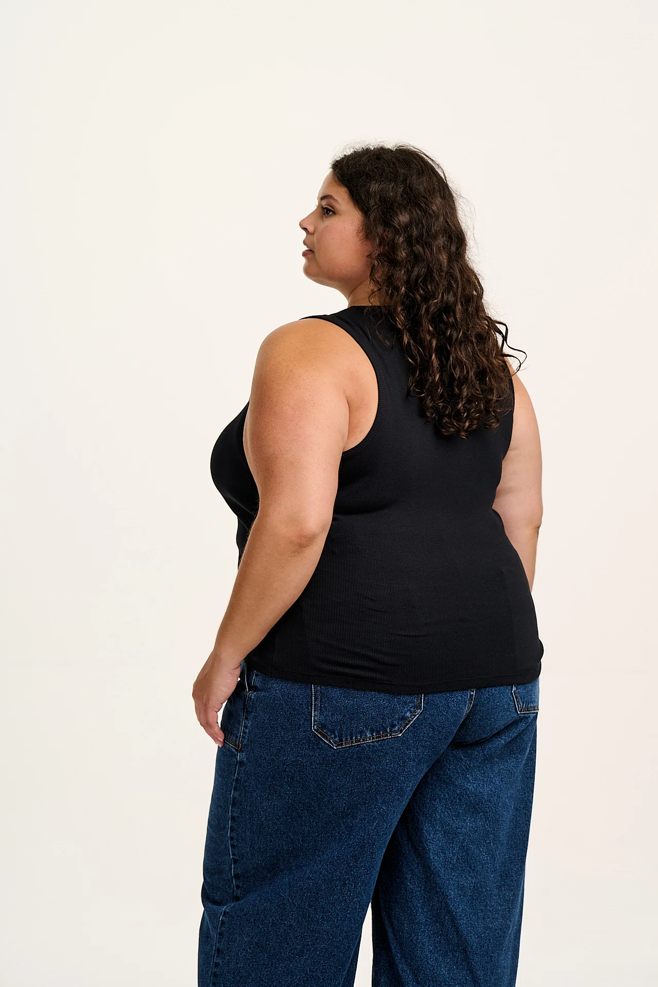 Romy - Ribbed Vest in Black