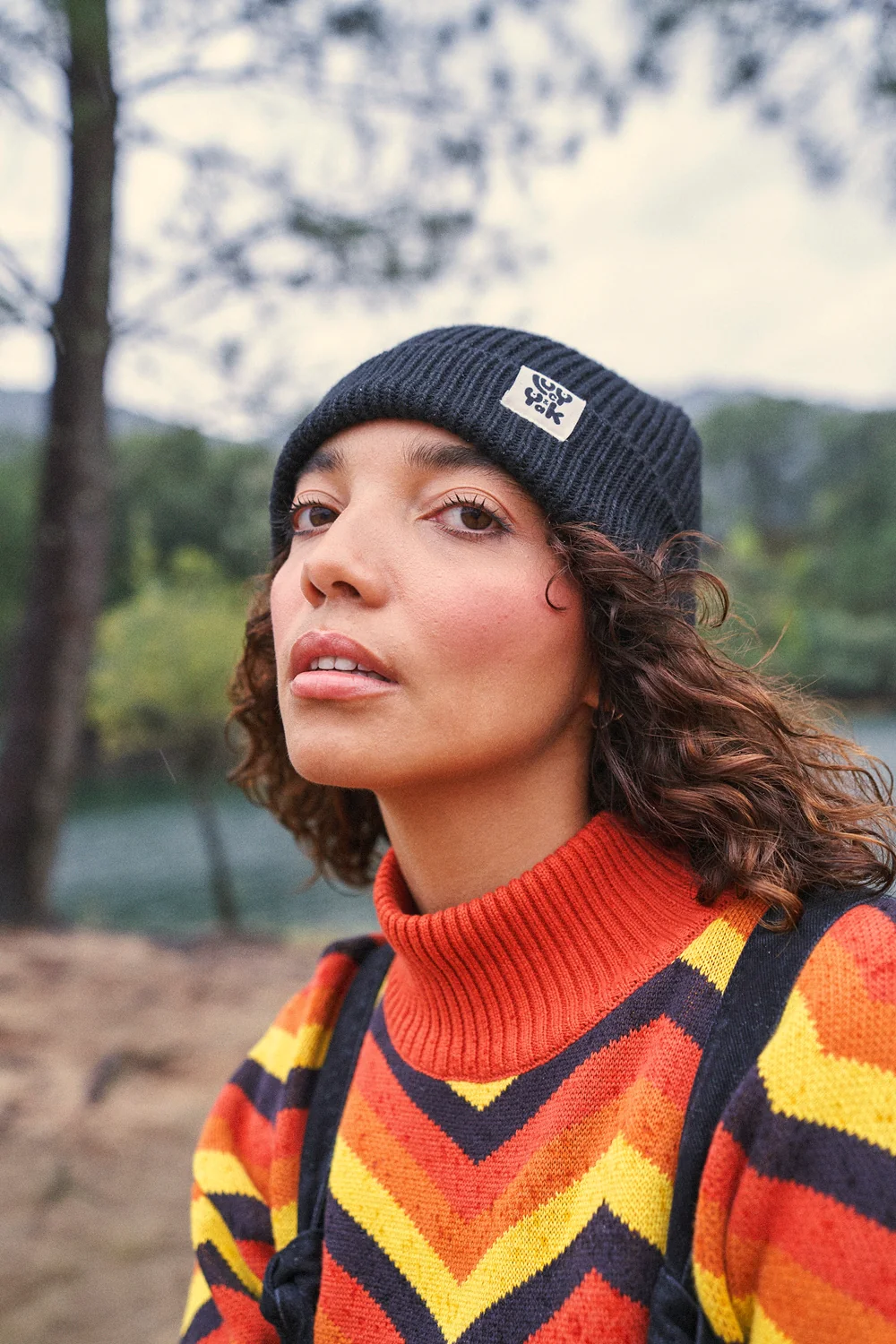 Luca - Knitted Cotton Beanie in Black