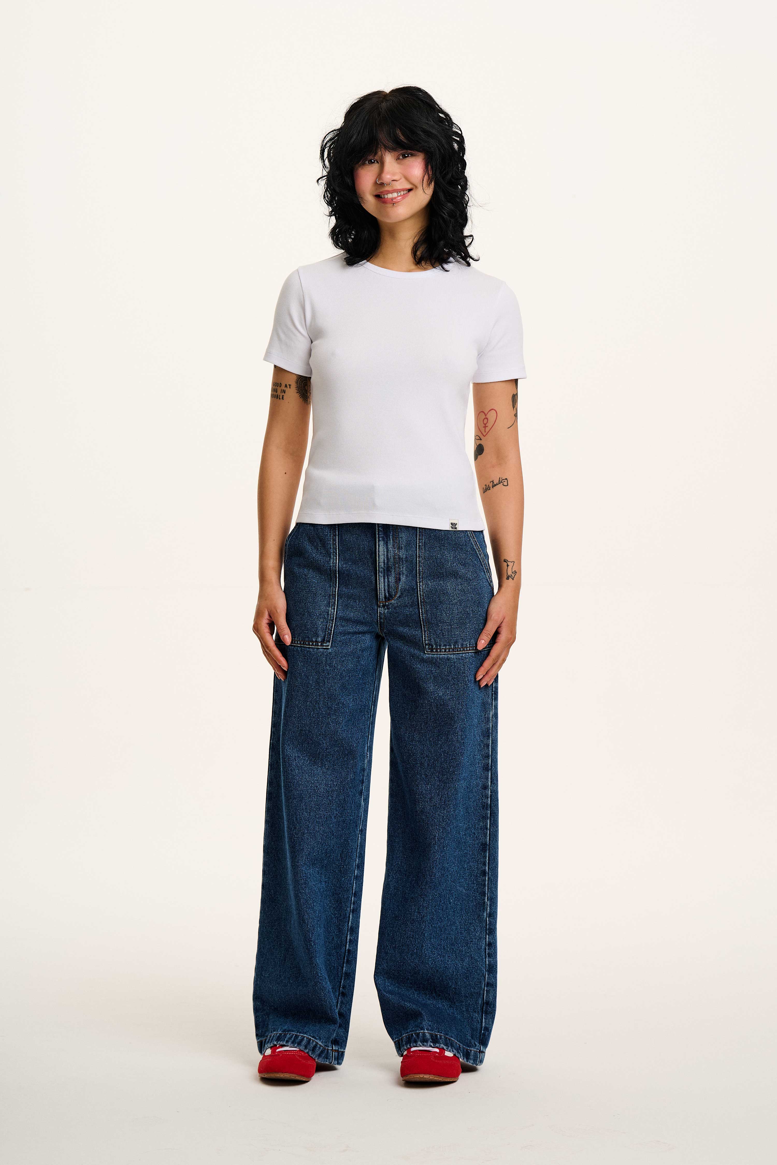 Gracie -  Cotton Tee in White