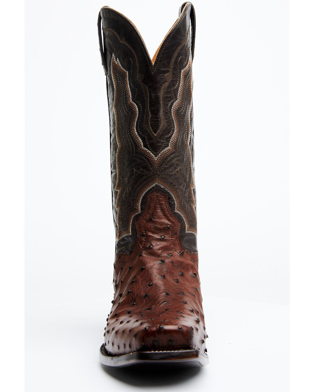 El Dorado Men's Exotic Full-Quill Ostrich Skin Western Boots - Square Toe