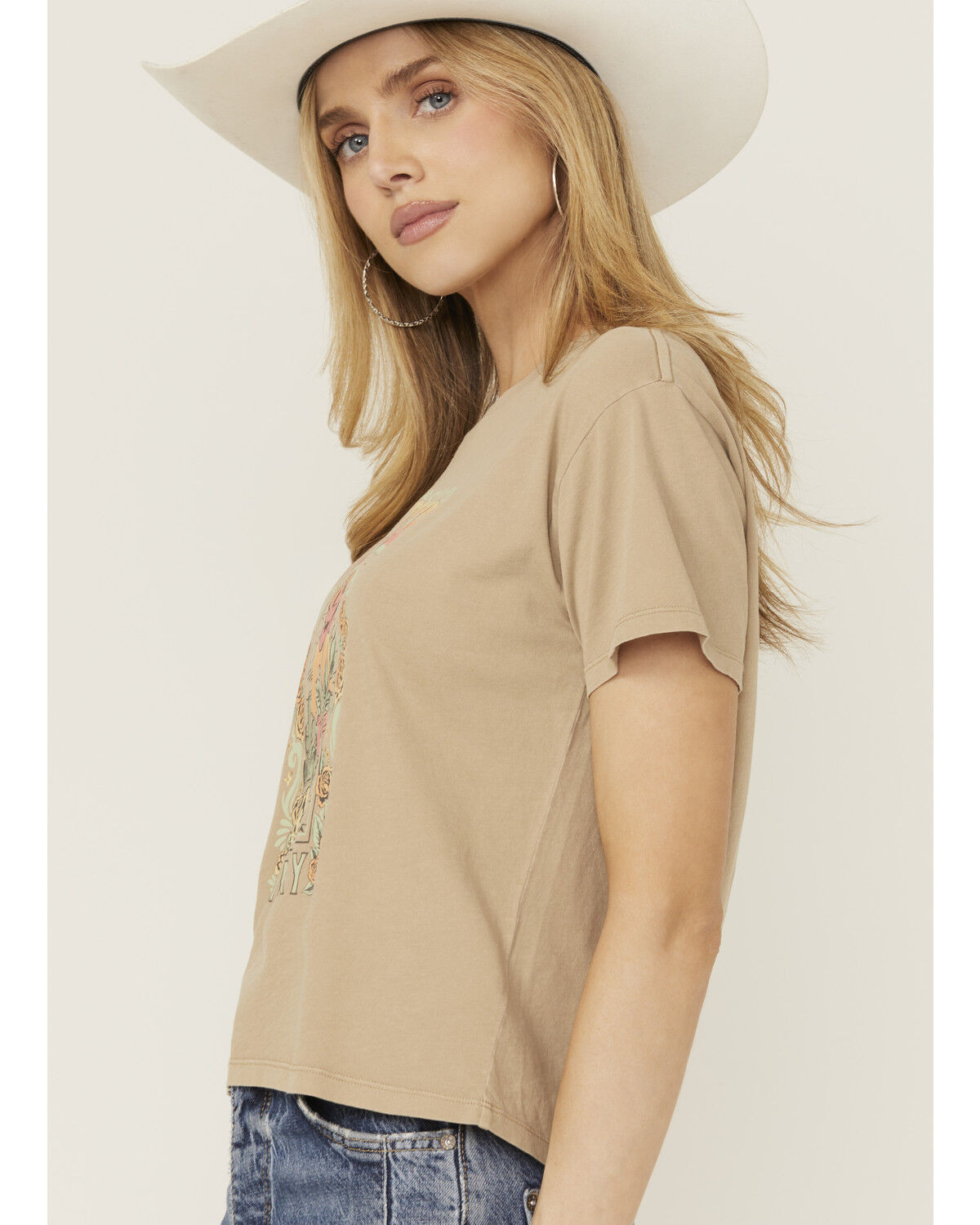 White Crow Women's Wild Rose Rhinestone Short Sleeve Graphic Tee