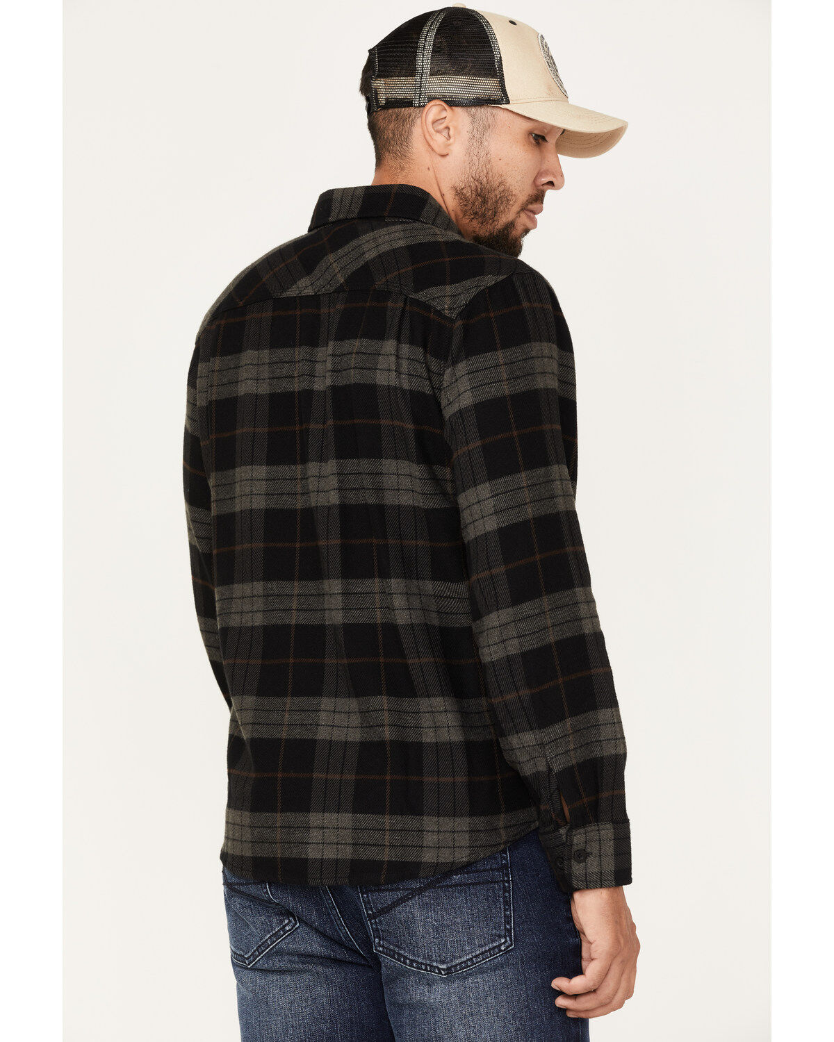 Brixton Men's Bowery Plaid Print Long Sleeve Button-Down Flannel Shirt