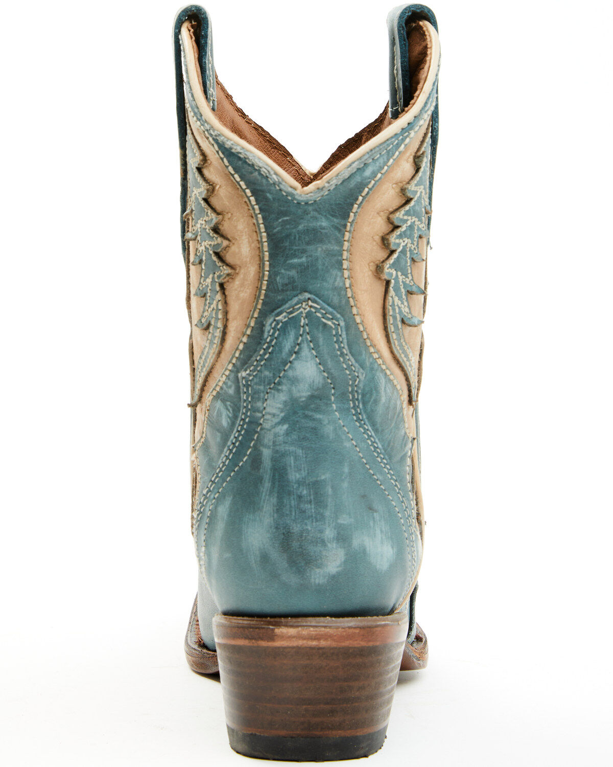 Circle G Women's Distressed Inlay Western Booties - Snip Toe