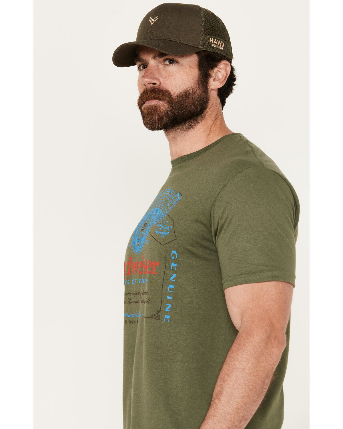 Brew City Beer Gear Men's Budweiser Logo Short Sleeve Graphic T-Shirt