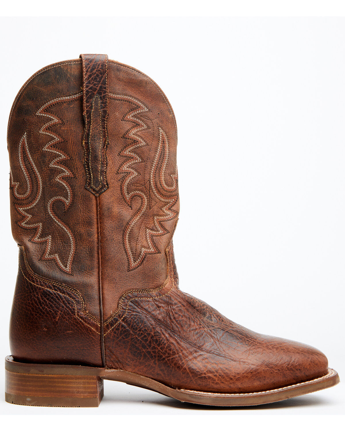 El Dorado Men's Rust Bison Western Boots - Broad Square Toe
