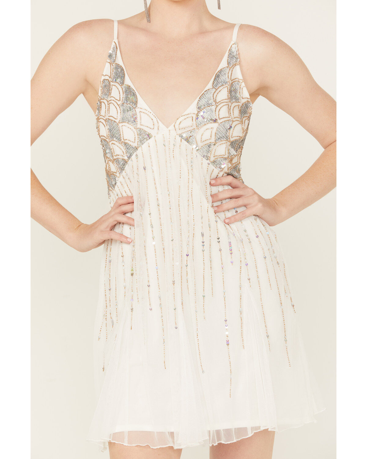 Angie Women's Sequins Sleeveless Slip Mini Dress