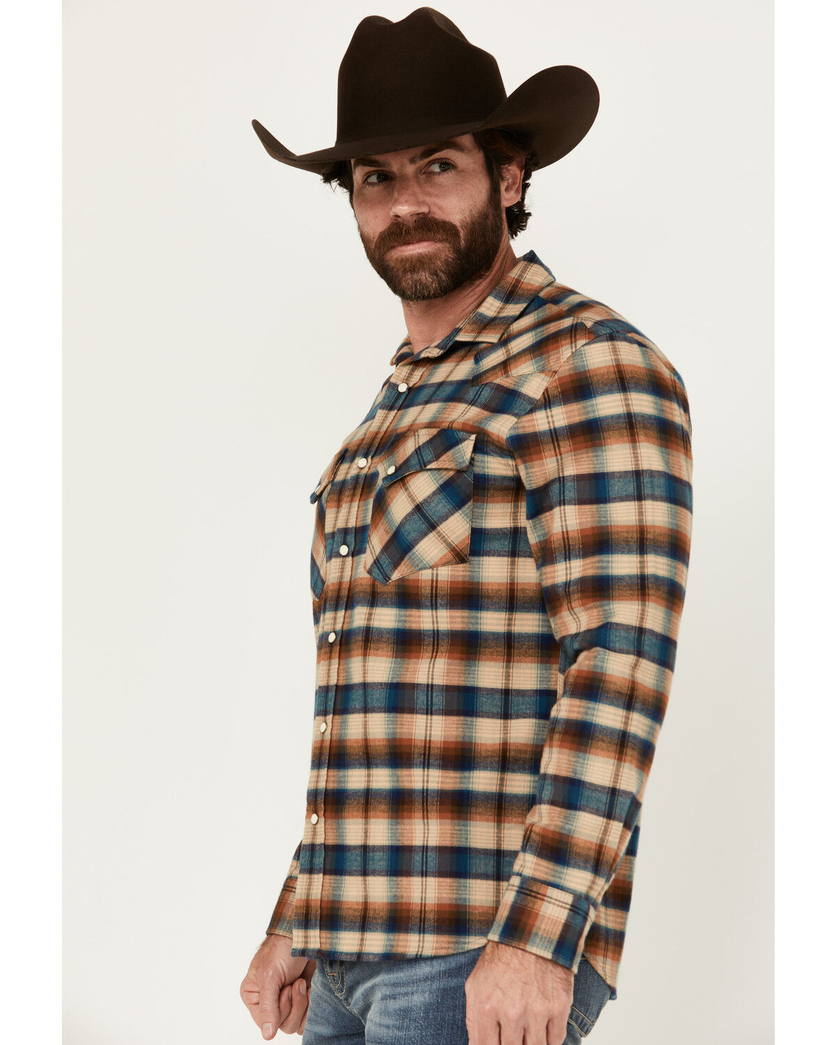Pendleton Men's Wyatt Plaid Print Long Sleeve Snap Western Shirt