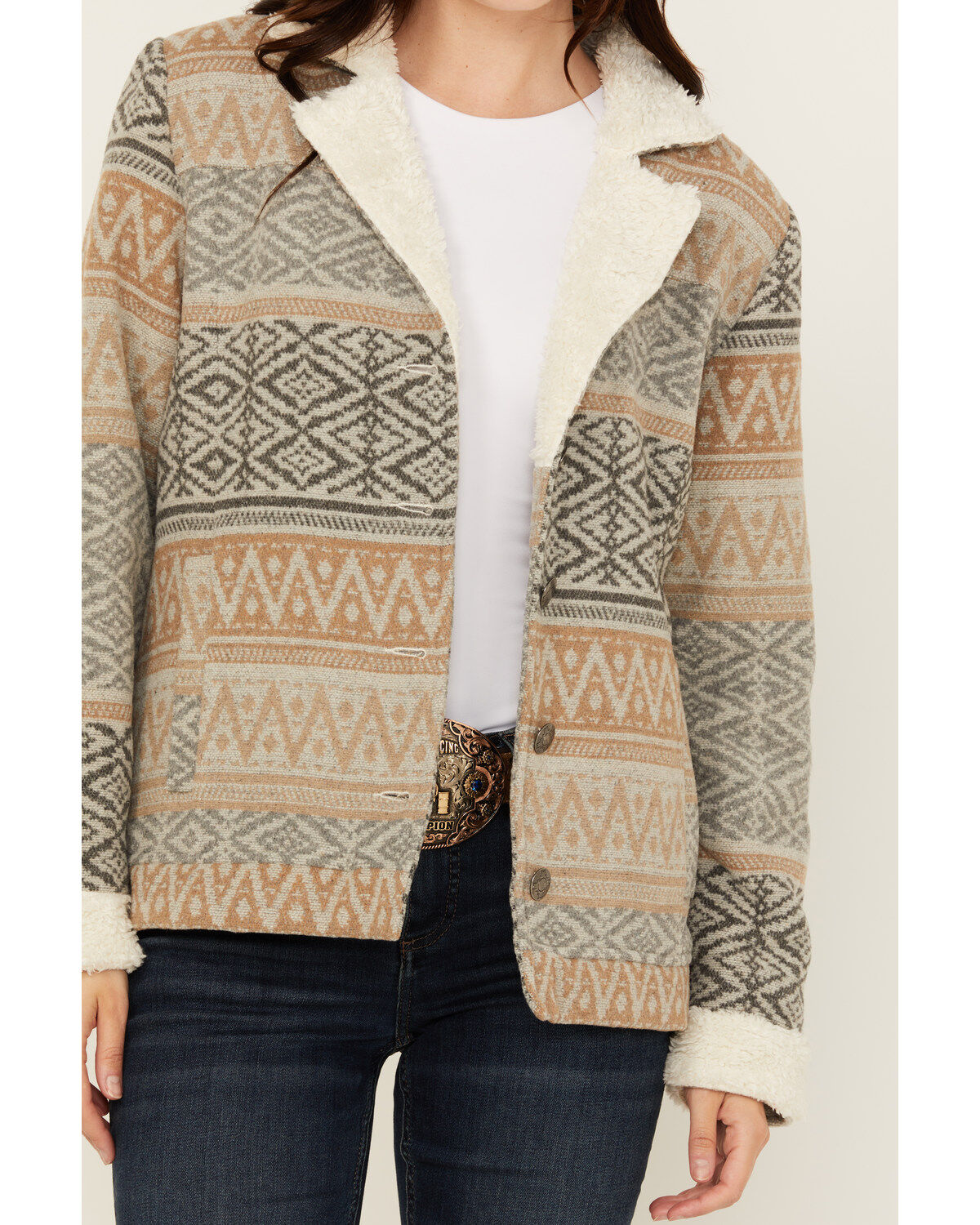 Outback Trading Co Women's Gemma Southwestern Sherpa Lined Jacket