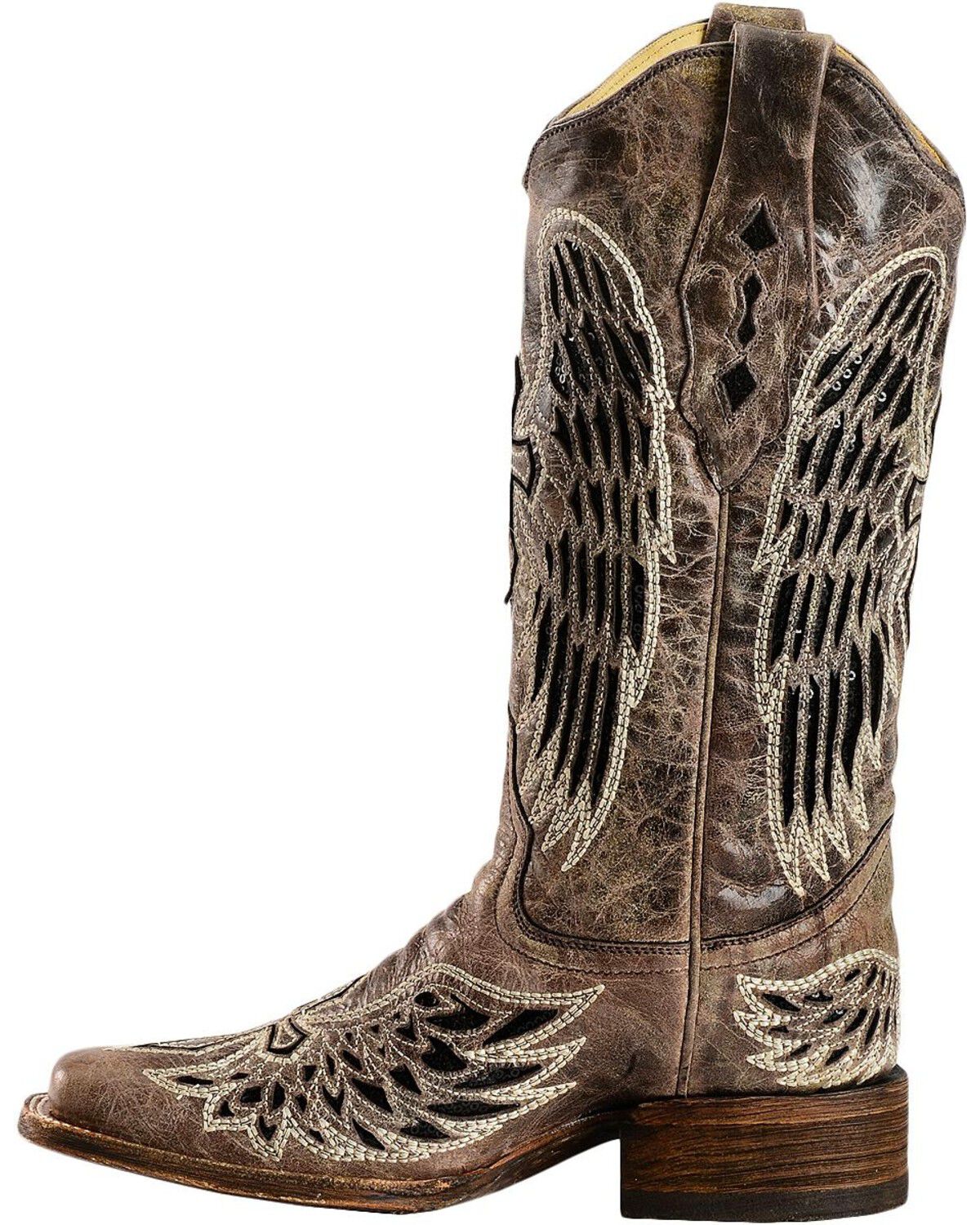 Corral Women's Sequin Wing & Cross Inlay Western Boots - Square Toe