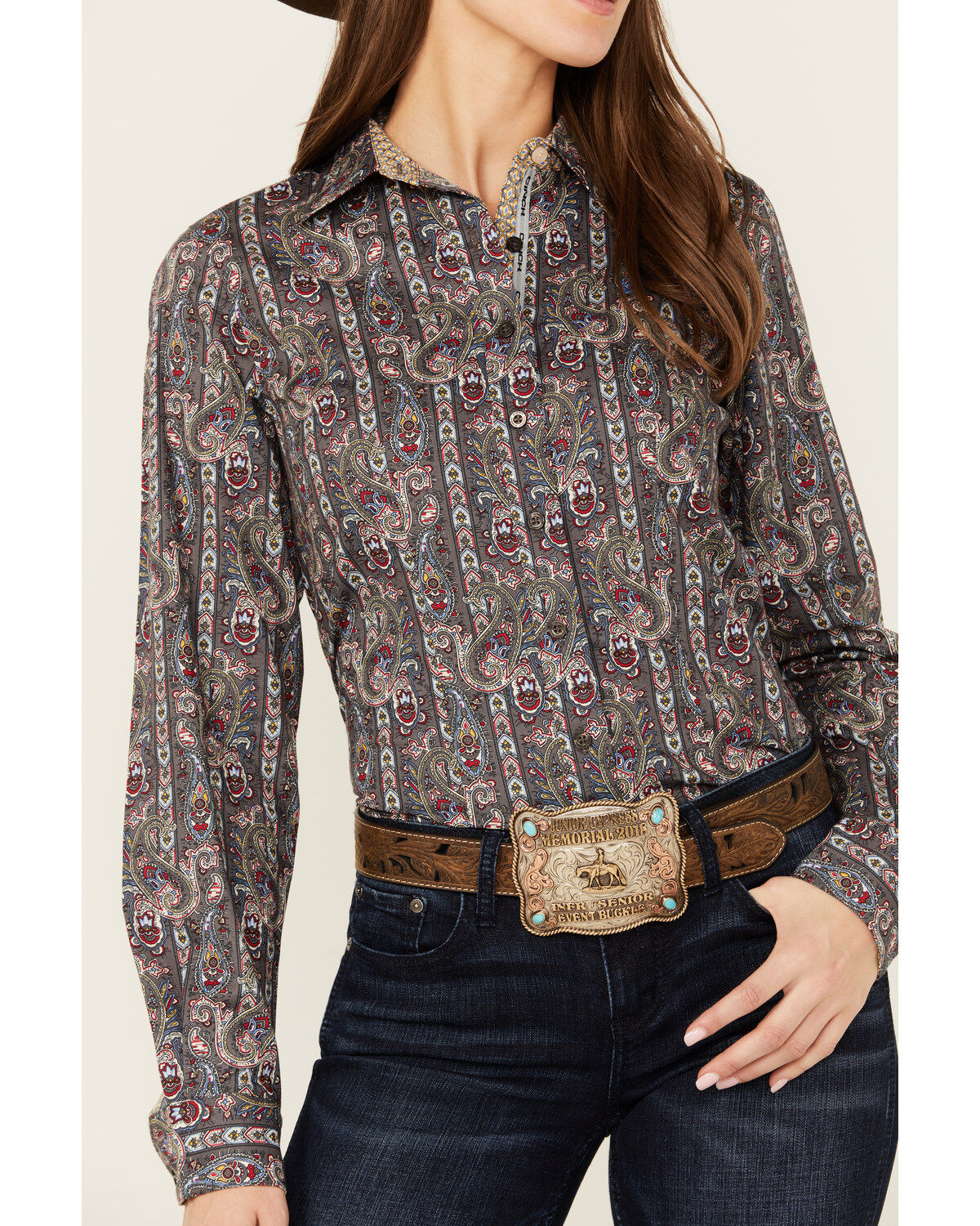 Cinch Women's Paisley Print Long Sleeve Button-Down Western Core Shirt