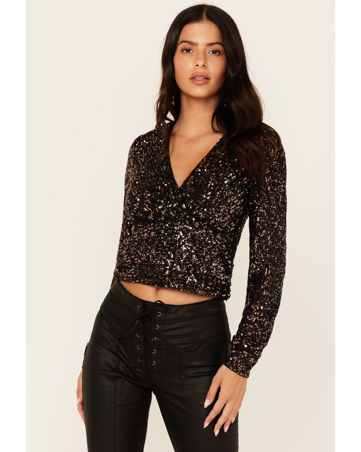 Shyanne Women's Sequins Long Sleeve Top