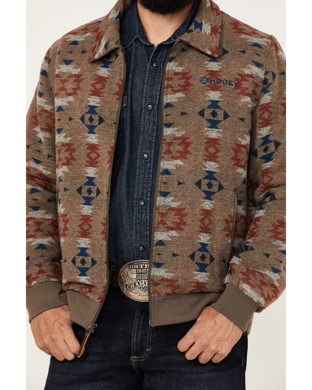 Hooey Men's Southwestern Print Bomber Jacket