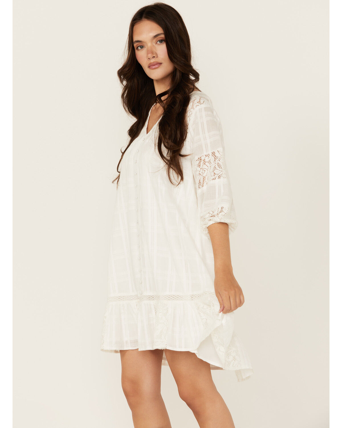 Shyanne Women's Crochet Patchwork Mini Dress