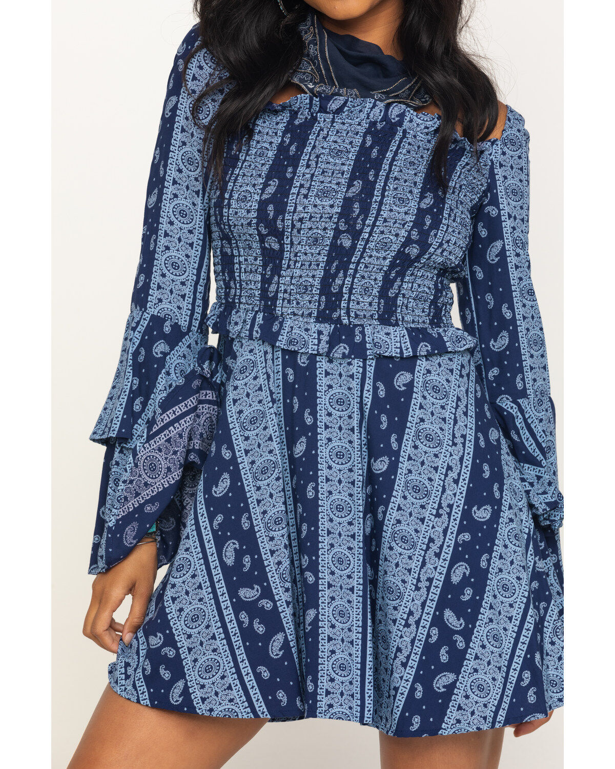 Rock & Roll Denim Women's Bandana Print Mini Dress