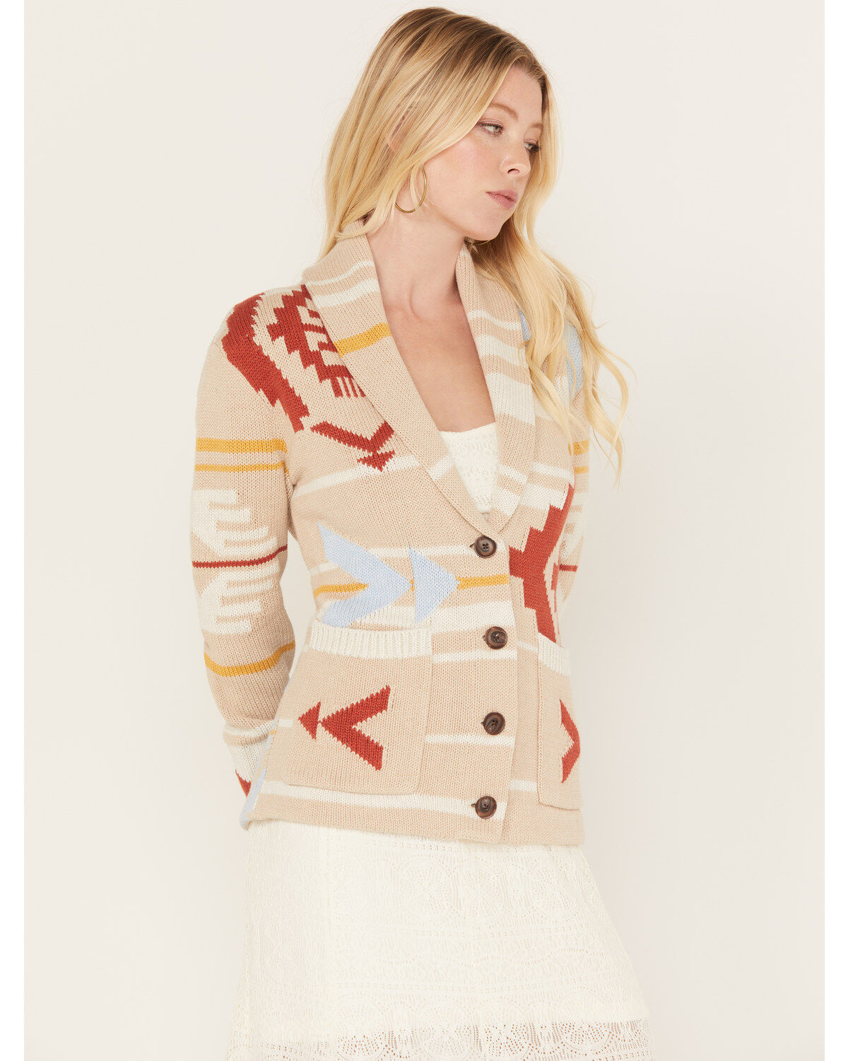 Pendleton Women's Multicolored Print Taos Graphic Cardigan