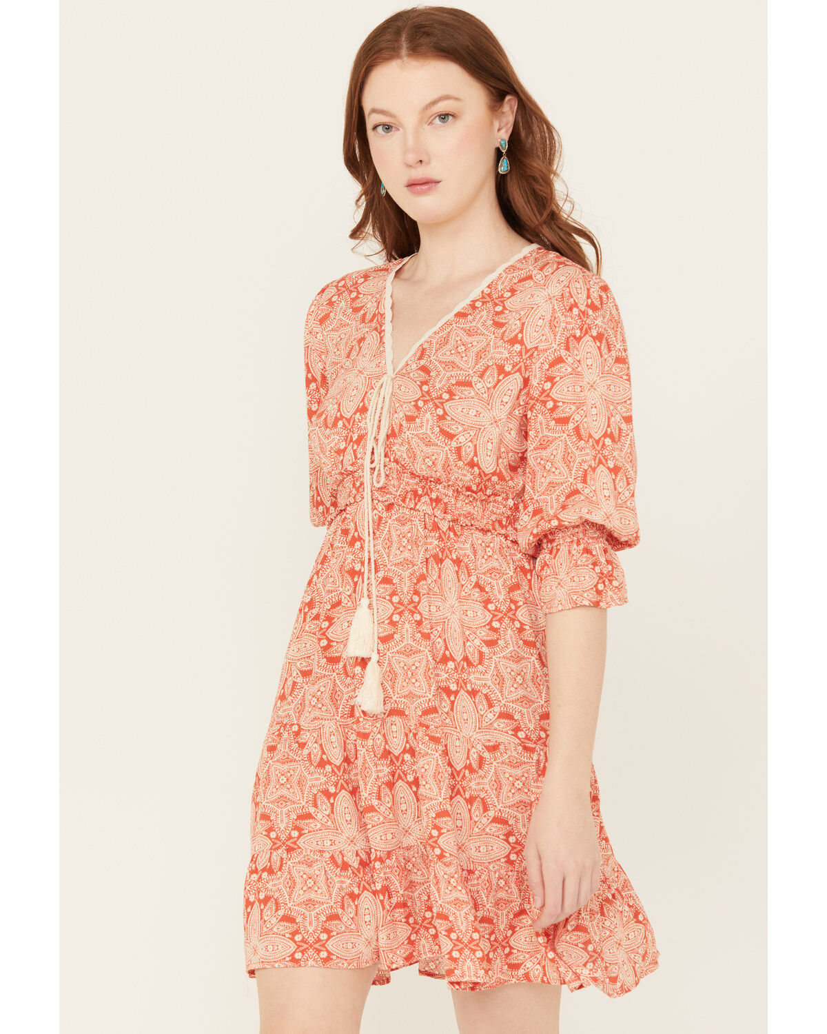 Wild Moss Women's Medallion Print Mini Dress