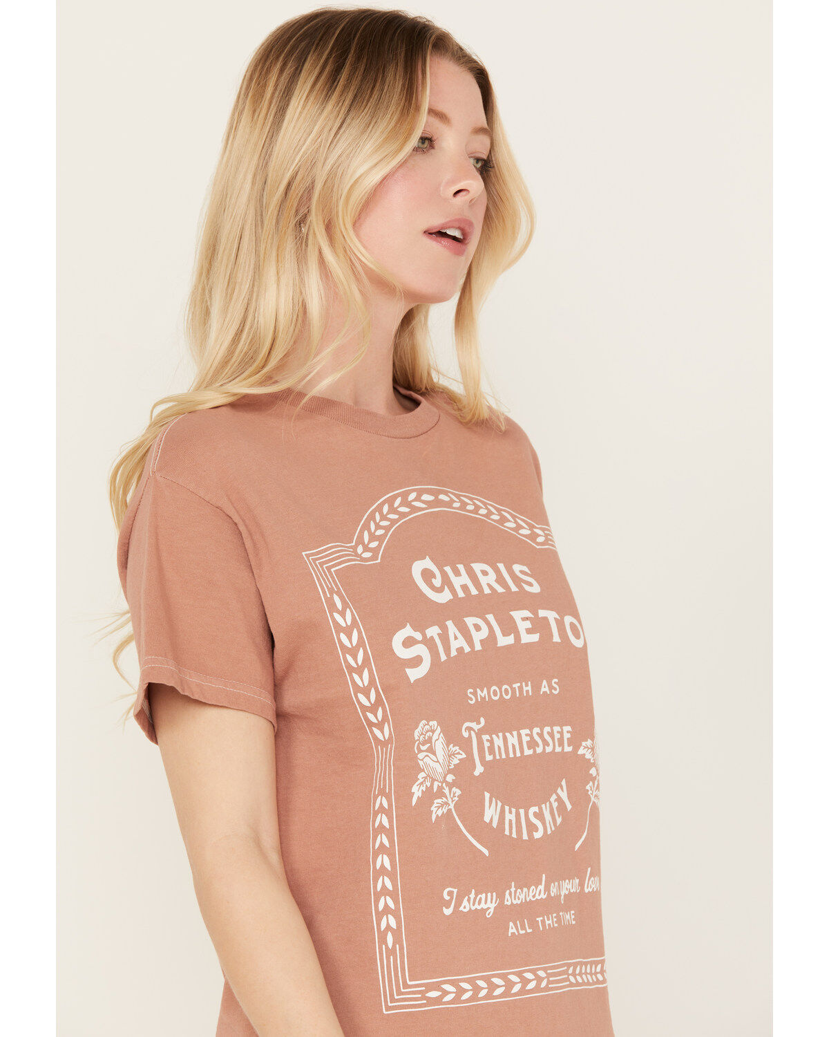 Merch Traffic Women's Chris Stapleton Rose Short Sleeve Graphic Tee