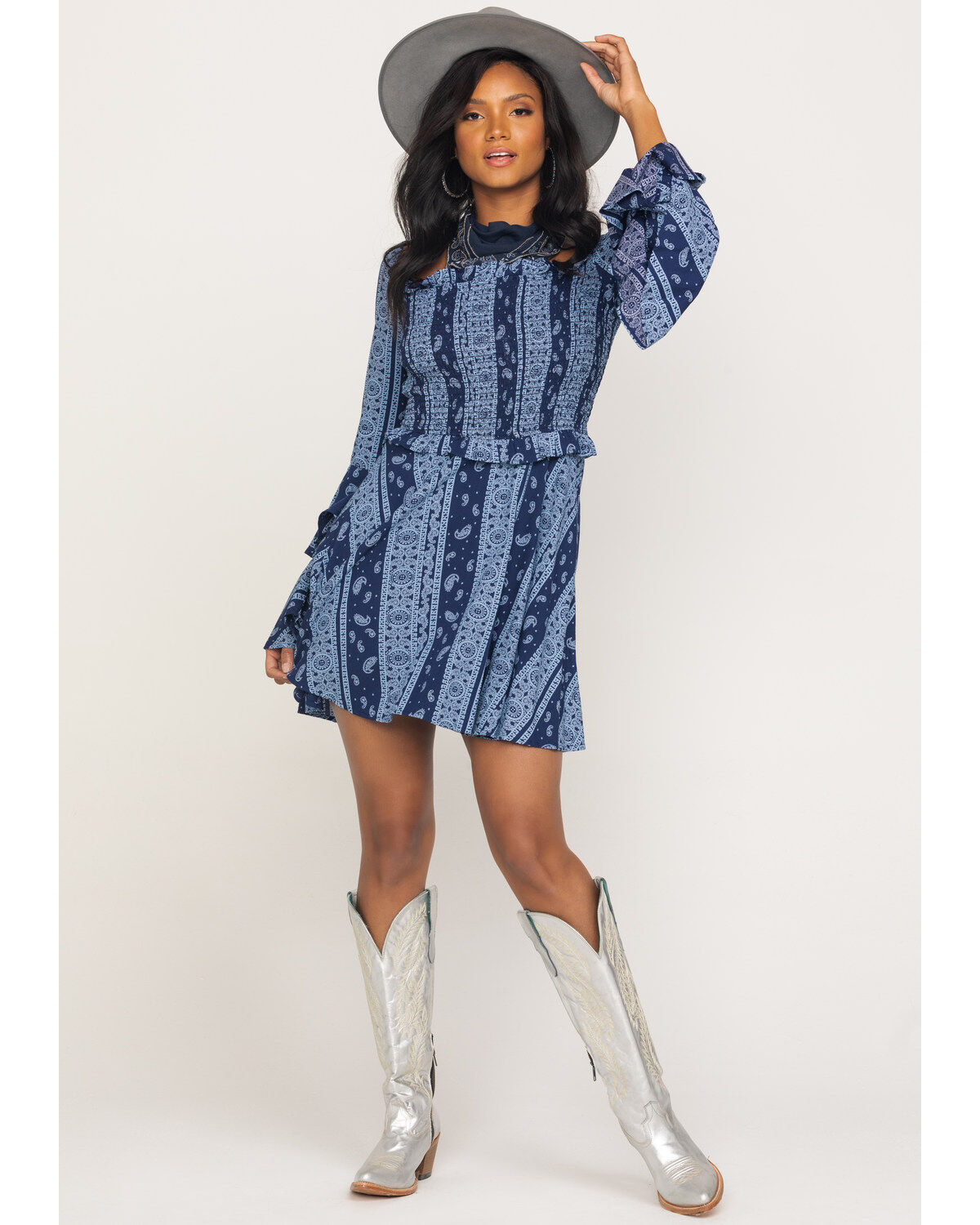 Rock & Roll Denim Women's Bandana Print Mini Dress