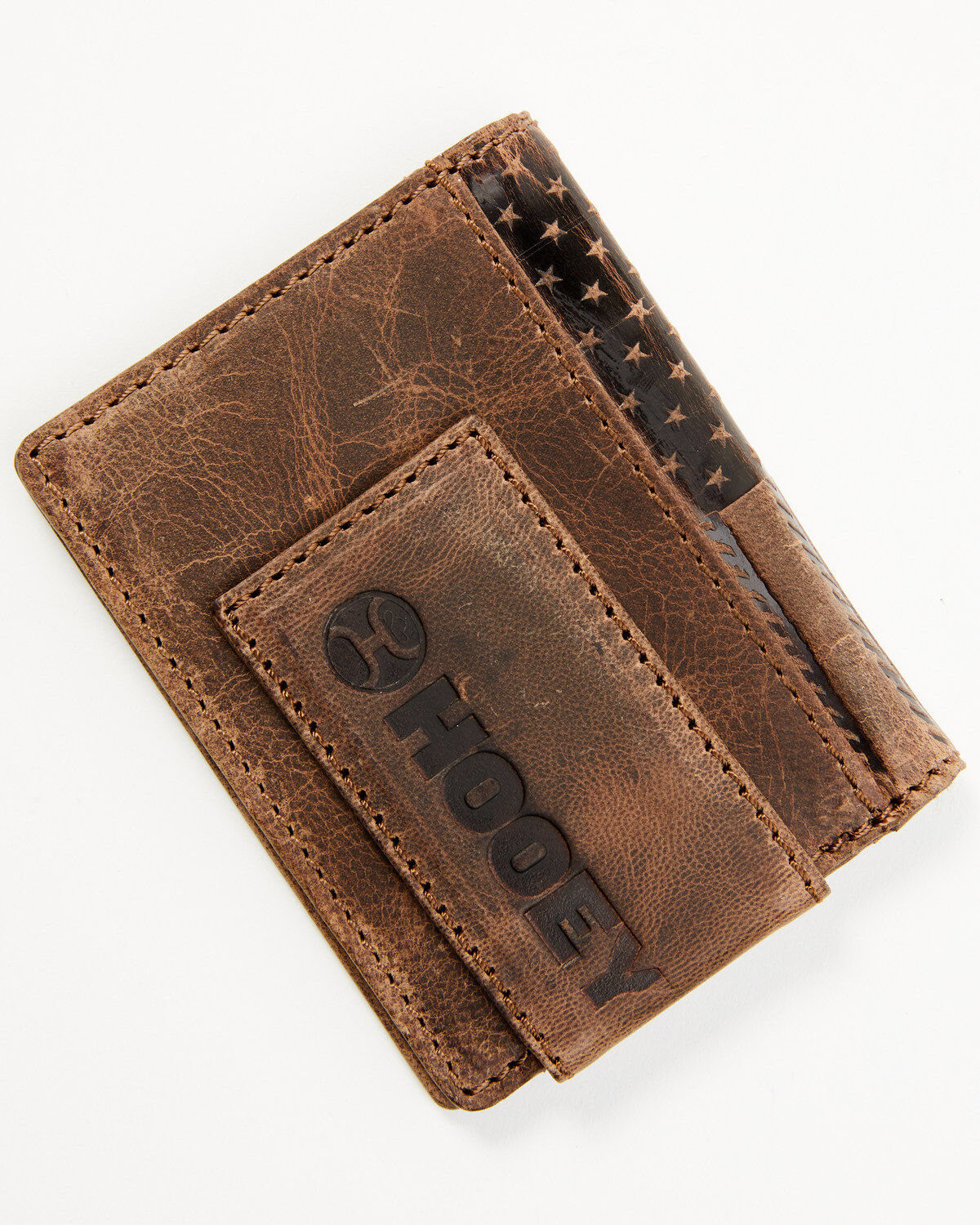 Hooey Men's Brown Liberty Rope Embossed Bi-Fold Money Clip Wallet