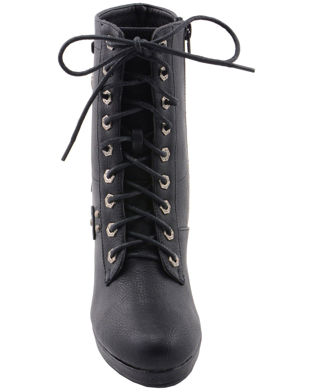 Milwaukee Leather Women's Lace Toe Toe Platform Boots - Round Toe