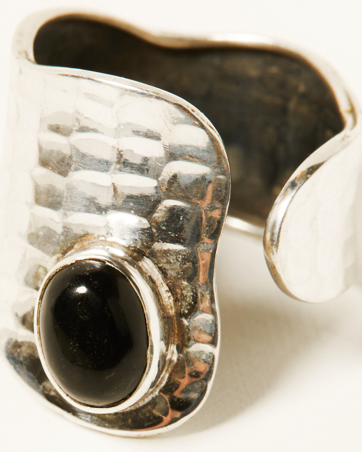 Paige Wallace Women's Hammered Onyx Adjustable Ring