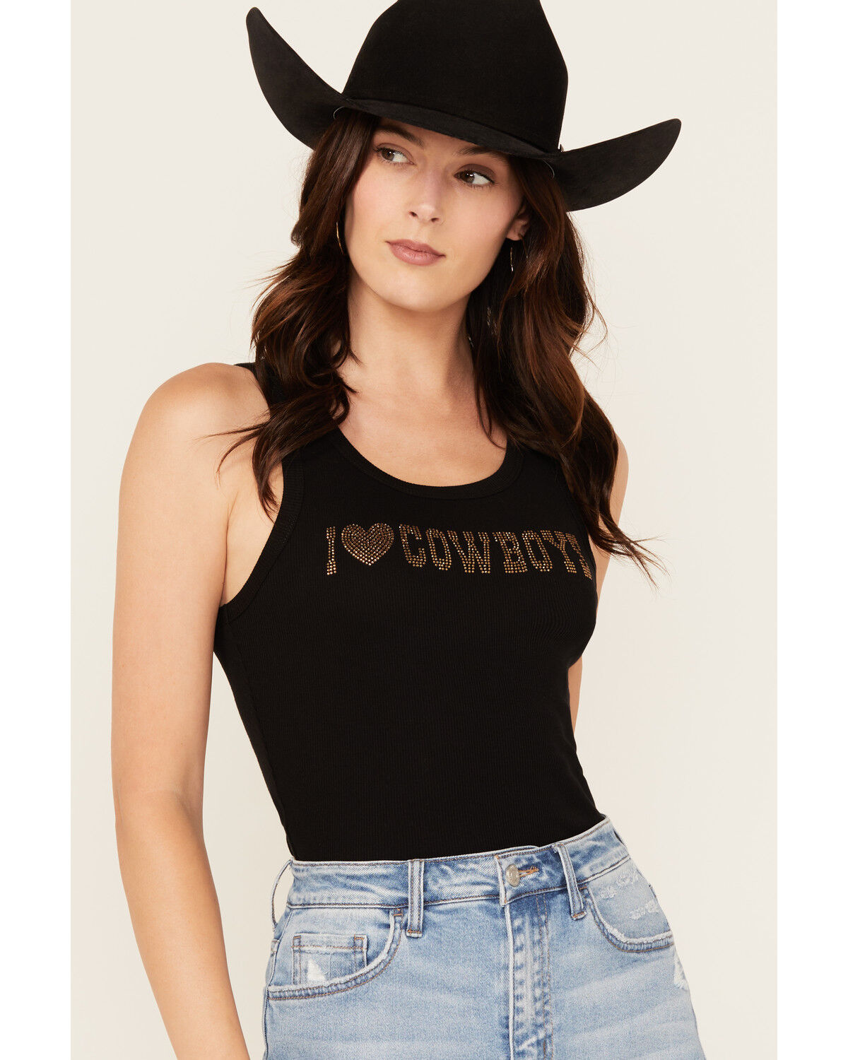 Youth in Revolt Women's I Heart Cowboys Ribbed Tank