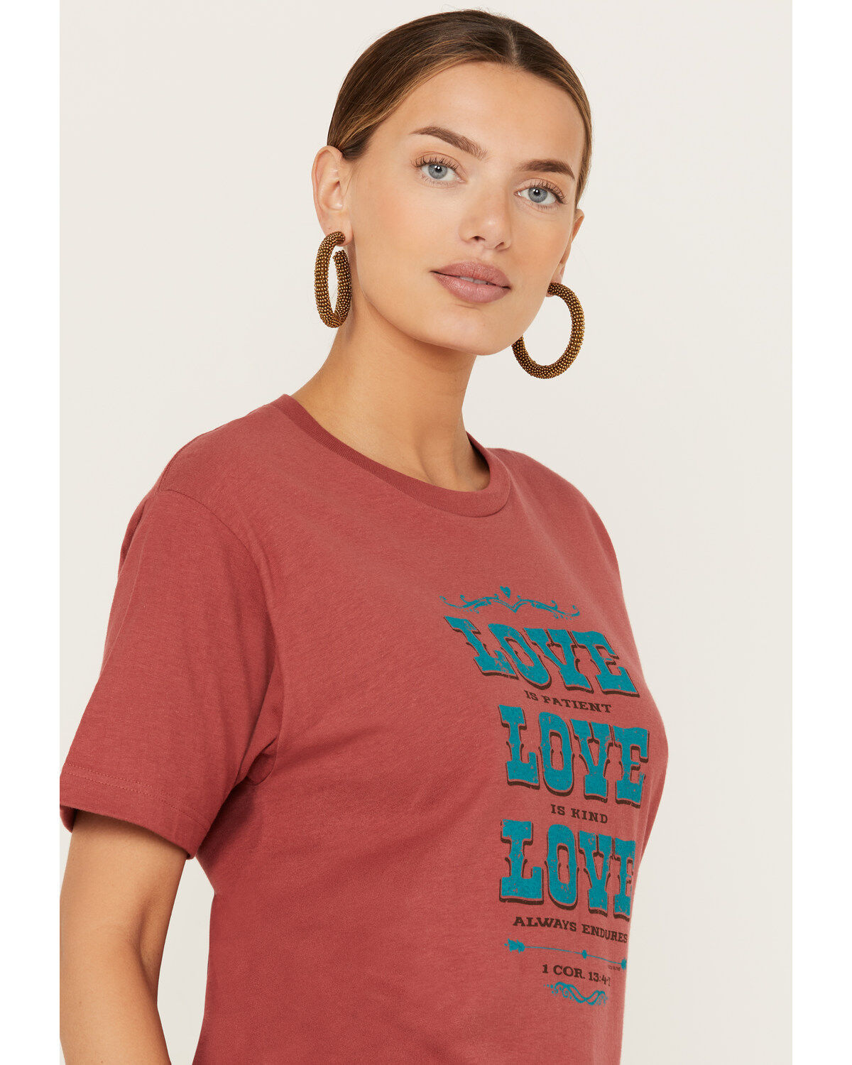 Kerusso Women's Love Love Love Short Sleeve Graphic Tee