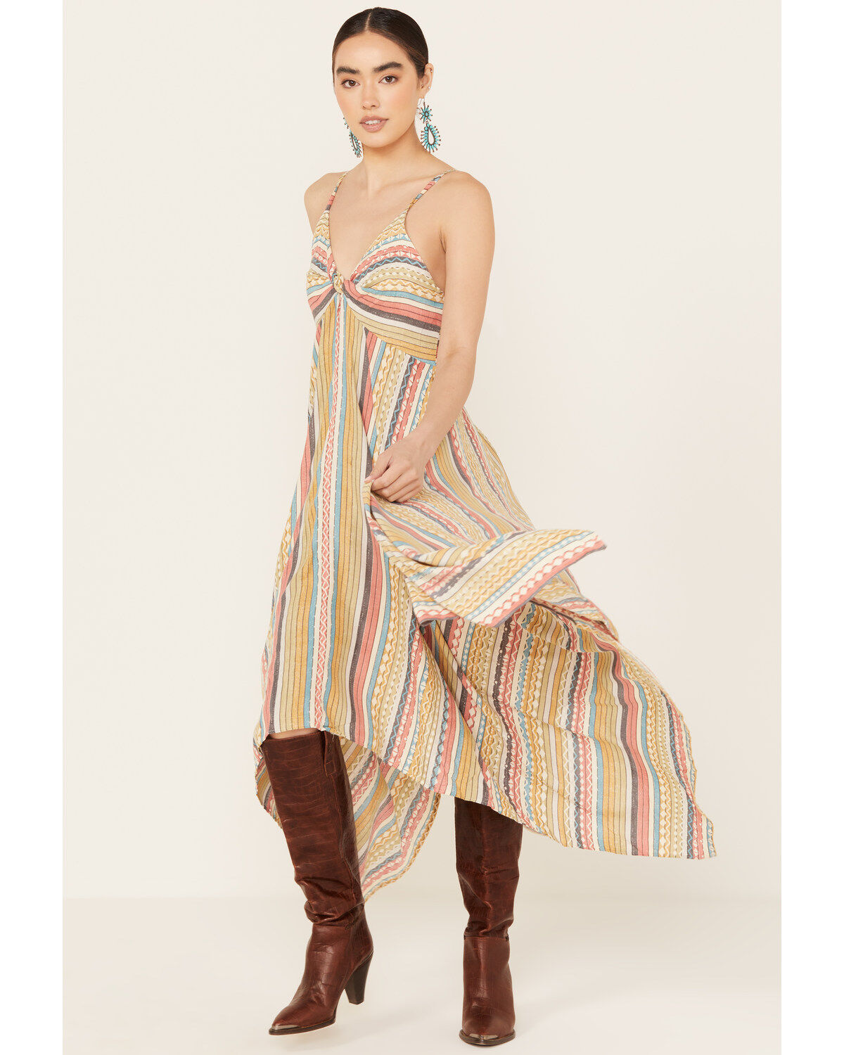 Angie Women's Knot Front Midi Dress