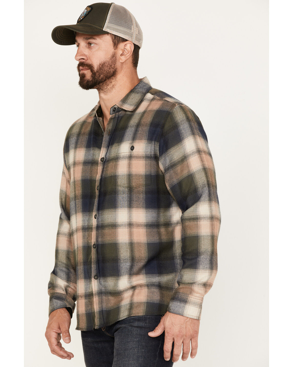 North River Men's Performance Plaid Print Long Sleeve Button Shirt