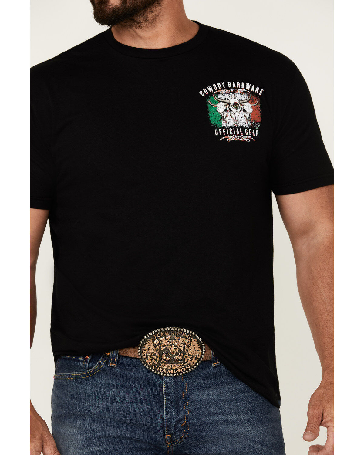 Cowboy Hardware Men's Triple Skull Short Sleeve Graphic T-Shirt