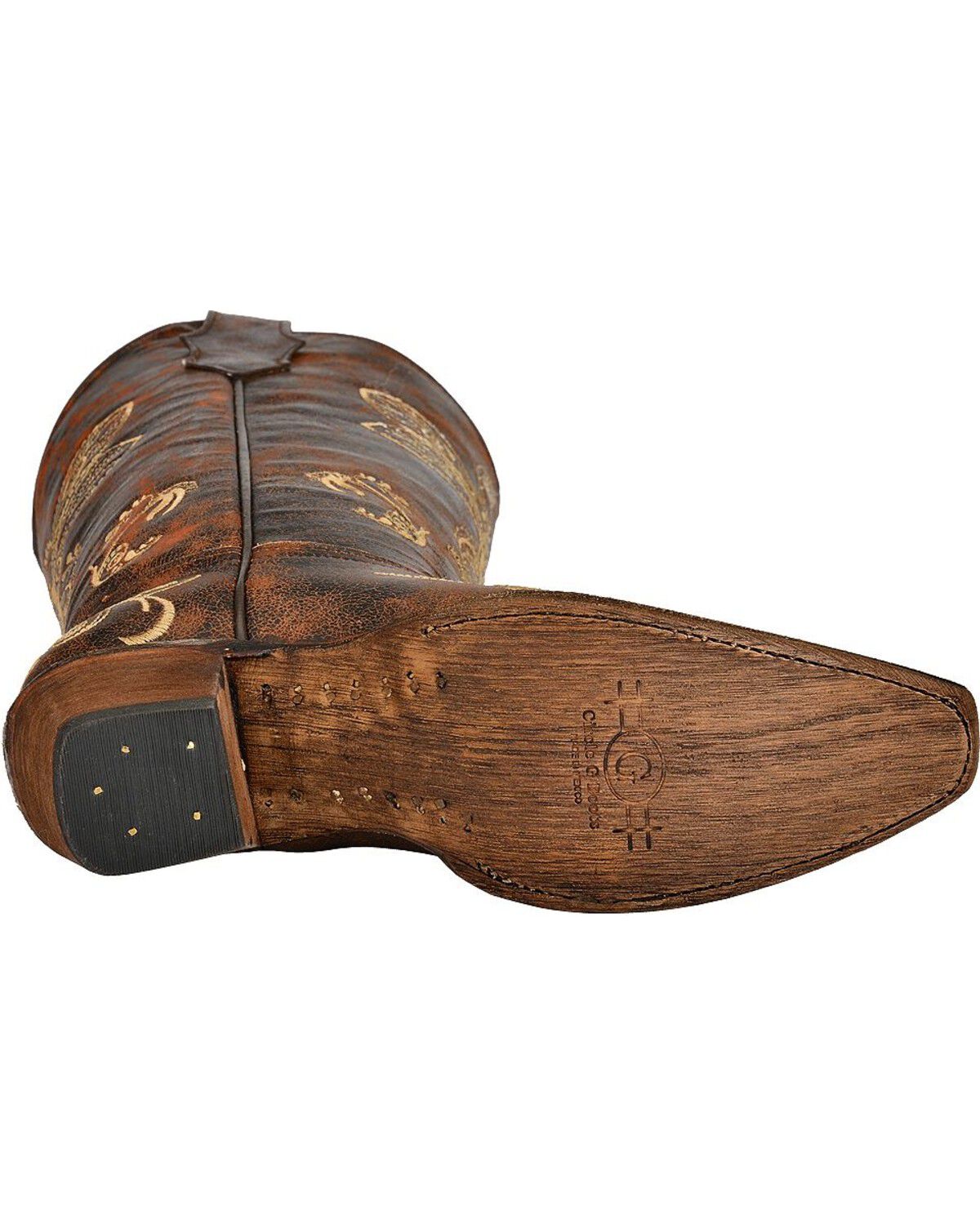 Circle G Women's Distressed Bone Dragonfly Embroidered Boots - Snip Toe