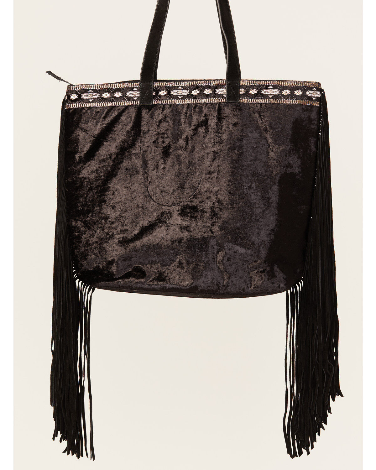 Shyanne Women's Velvet Embroidered Beaded & Fringe Tote