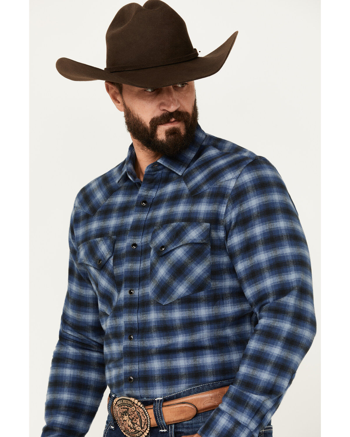 Pendleton Men's Wyatt Plaid Print Long Sleeve Snap Western Shirt