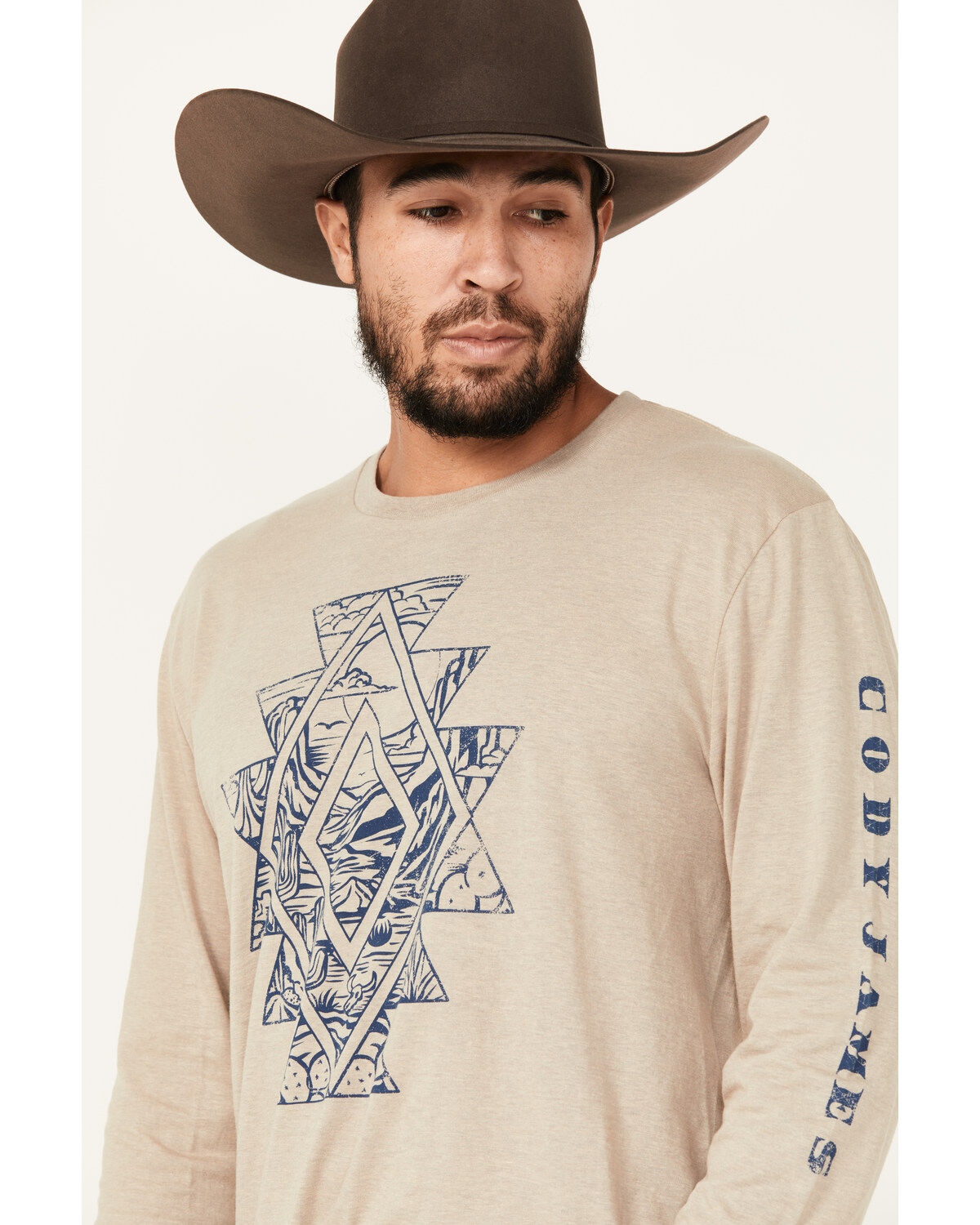 Cody James Men's Southwestern Scenic Long Sleeve Graphic T-Shirt