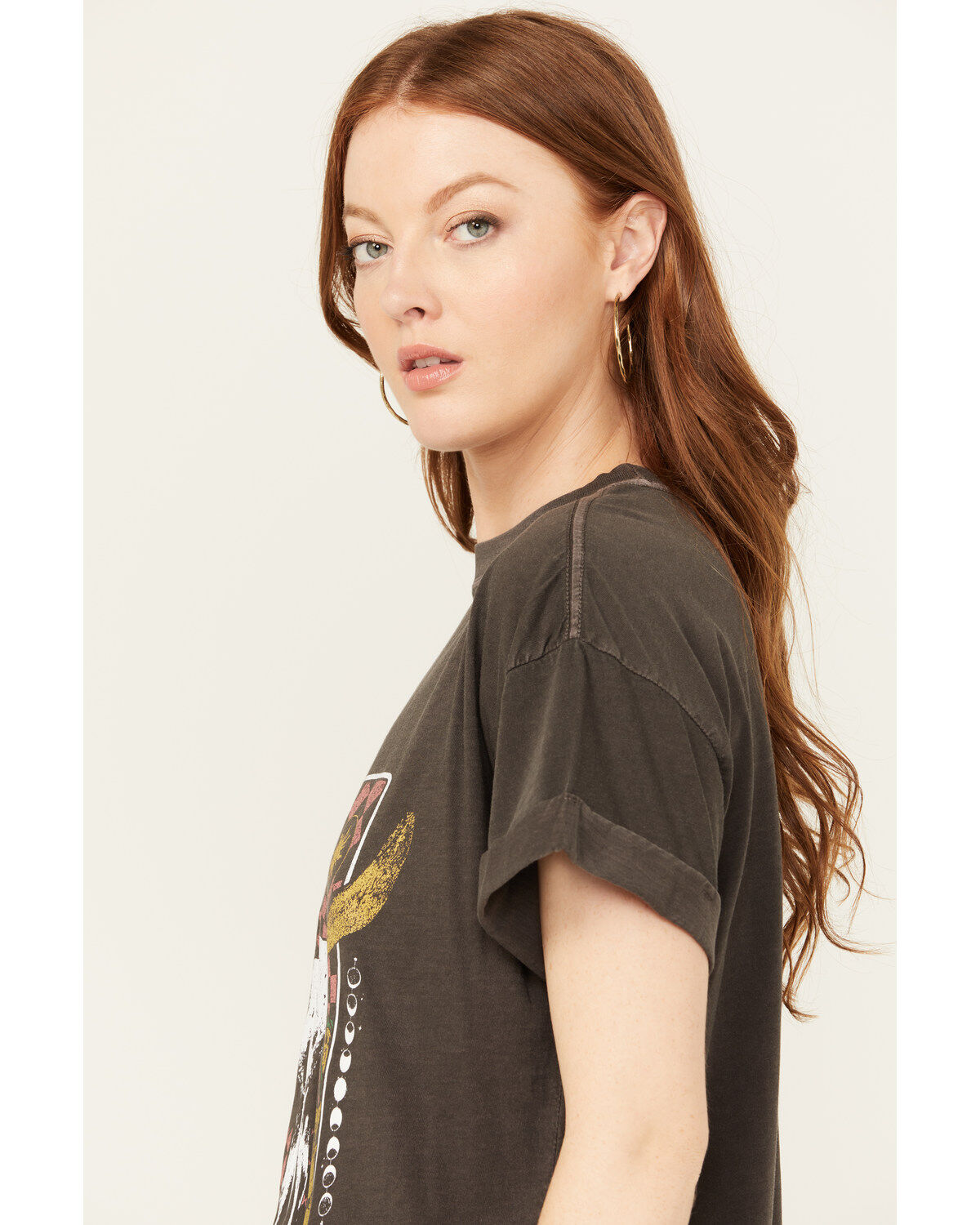 Girl Dangerous Women's Steer Head Rose Relaxed Short Sleeve Graphic Tee