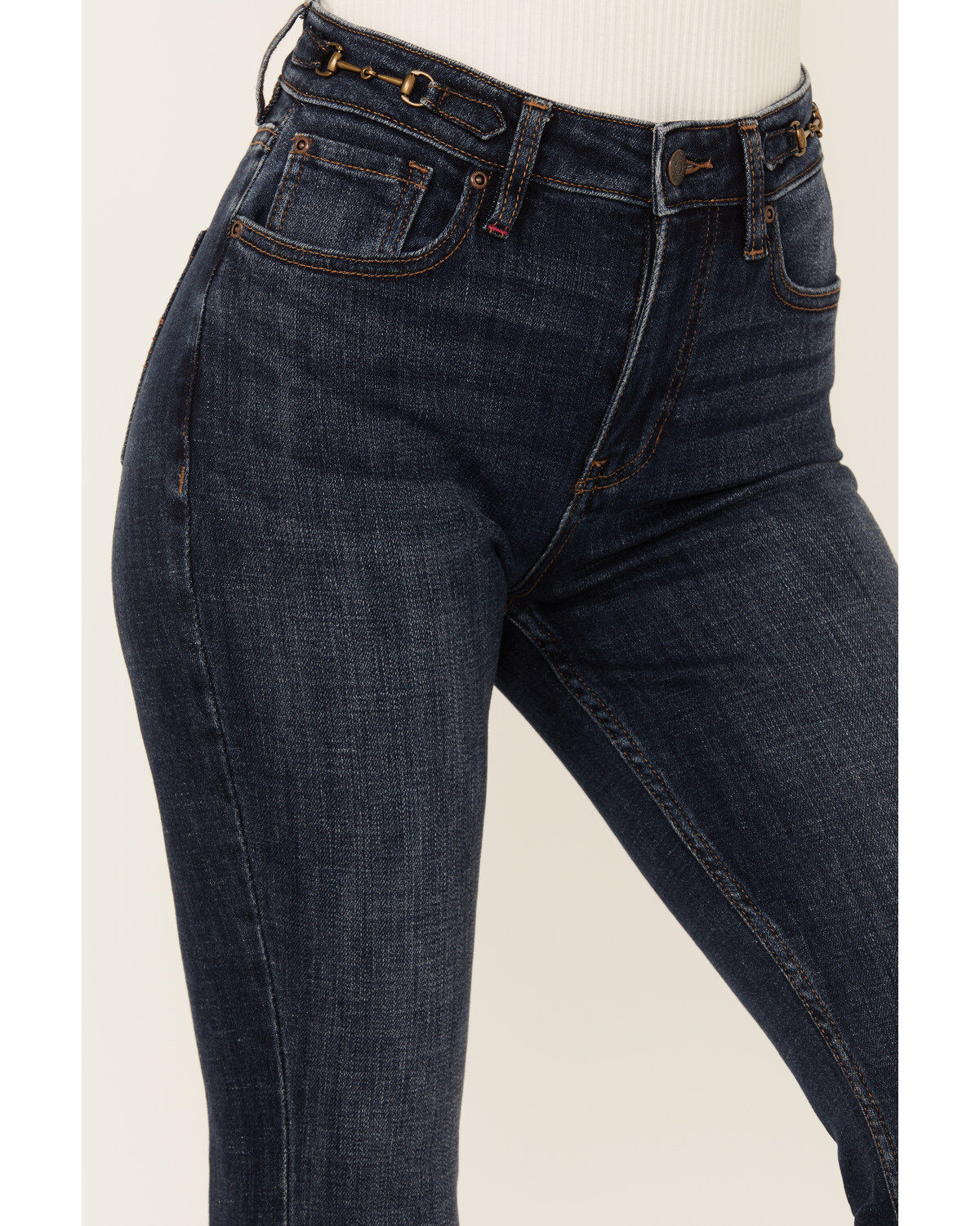 Idyllwind Women's Hermosa Dark Wash High Rise Bootcut Horsebit Comfort Stretch Denim Jeans