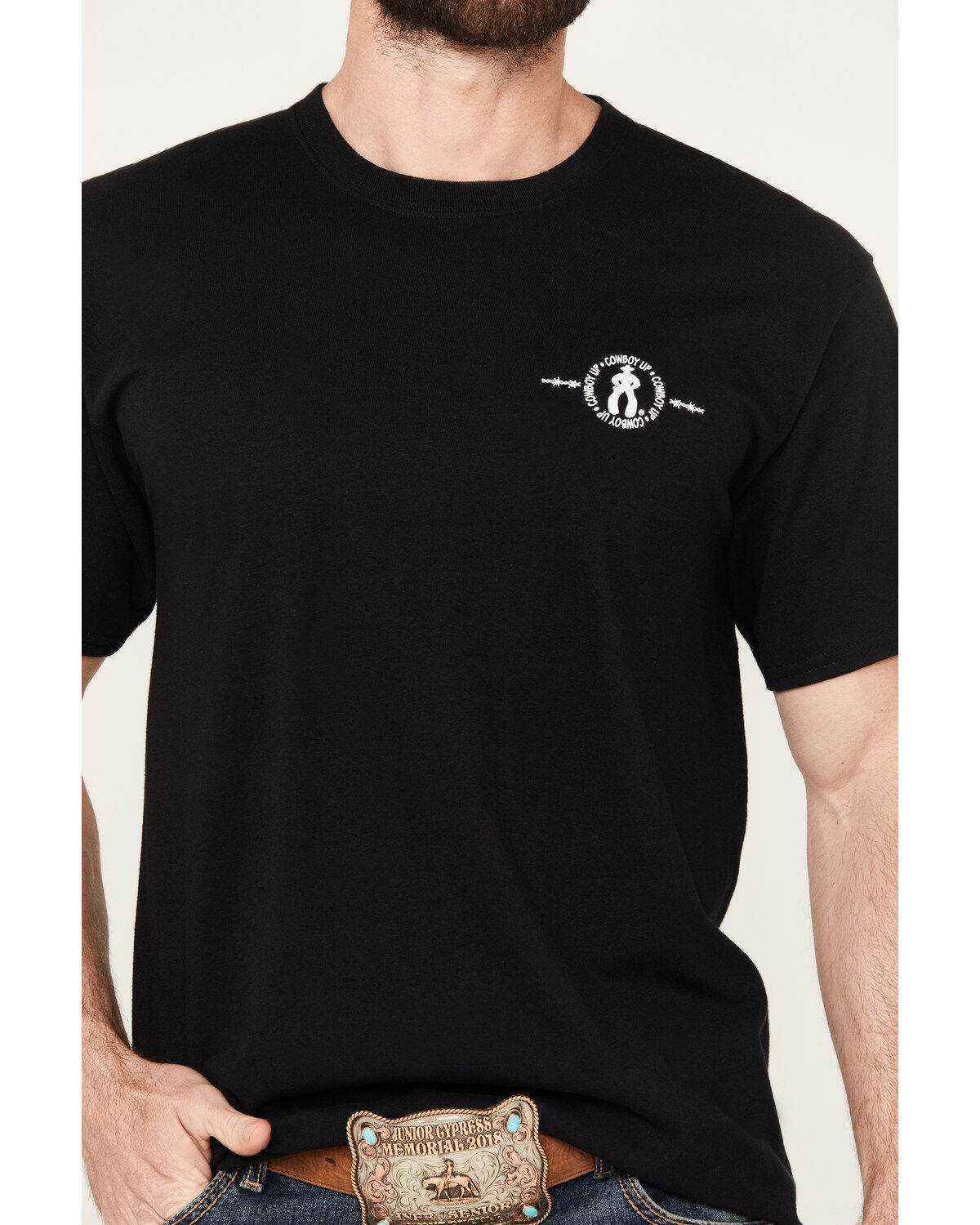 Cowboy Up Men's Live & Die by the Saddle Short Sleeve Graphic T-Shirt