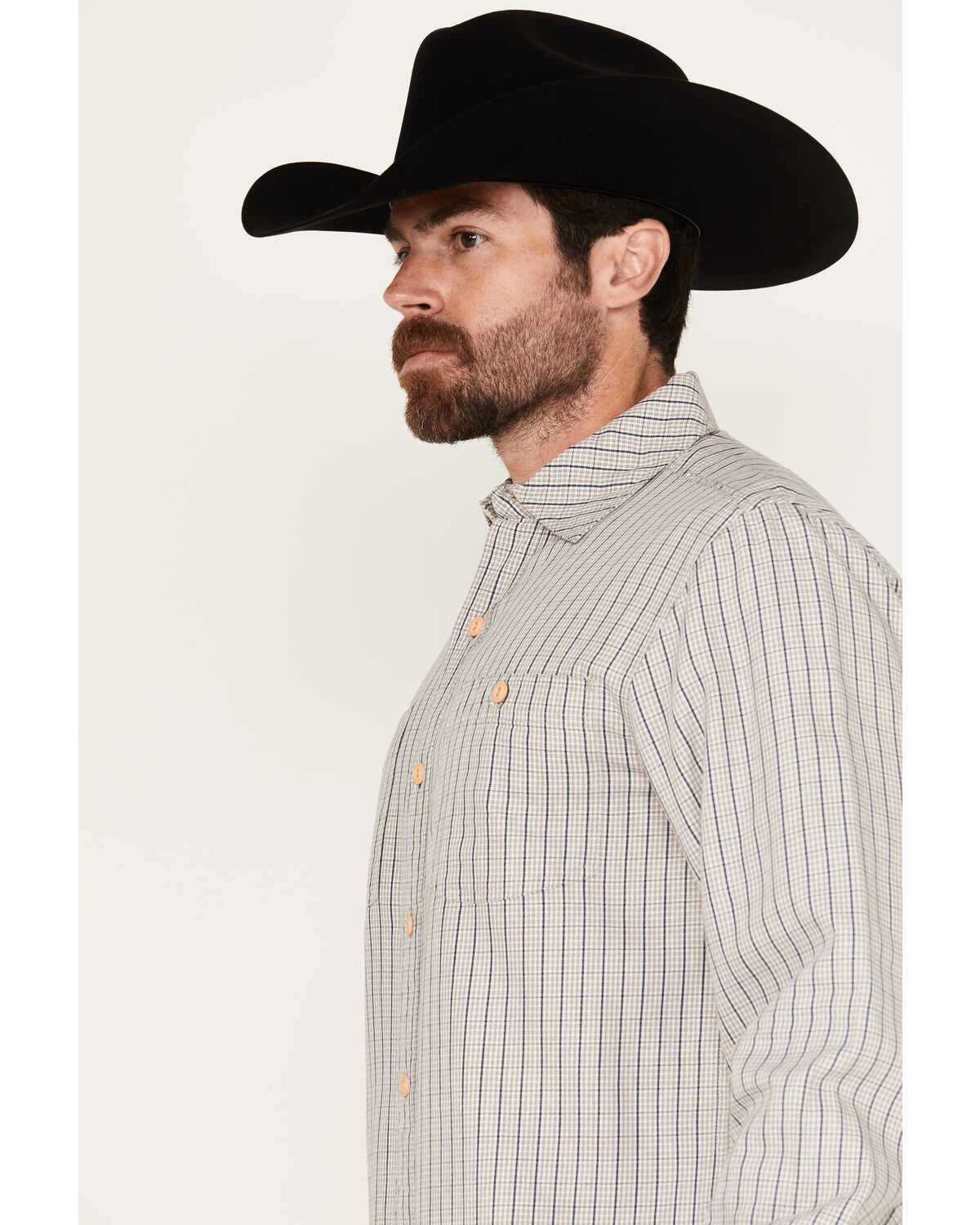 Resistol Men's Graves Checkered Print Long Sleeve Button-Down Western Shirt